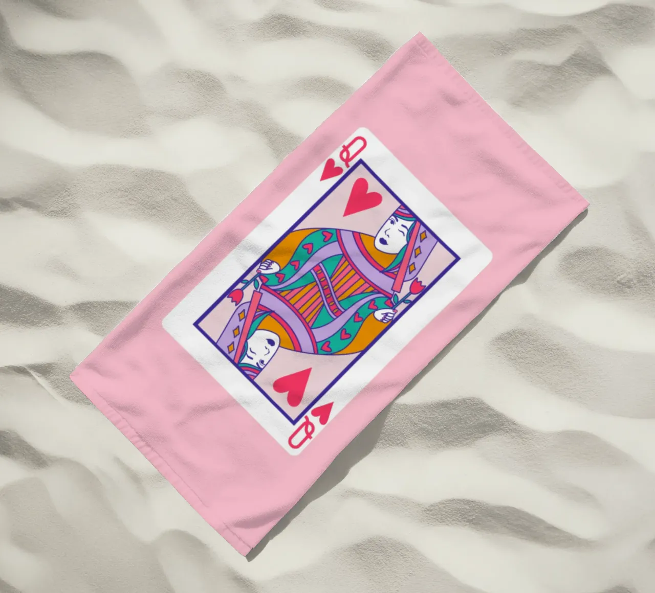 QUEEN OF HEARTS beach towel by LAUSEMIA DESIGN STUDIO