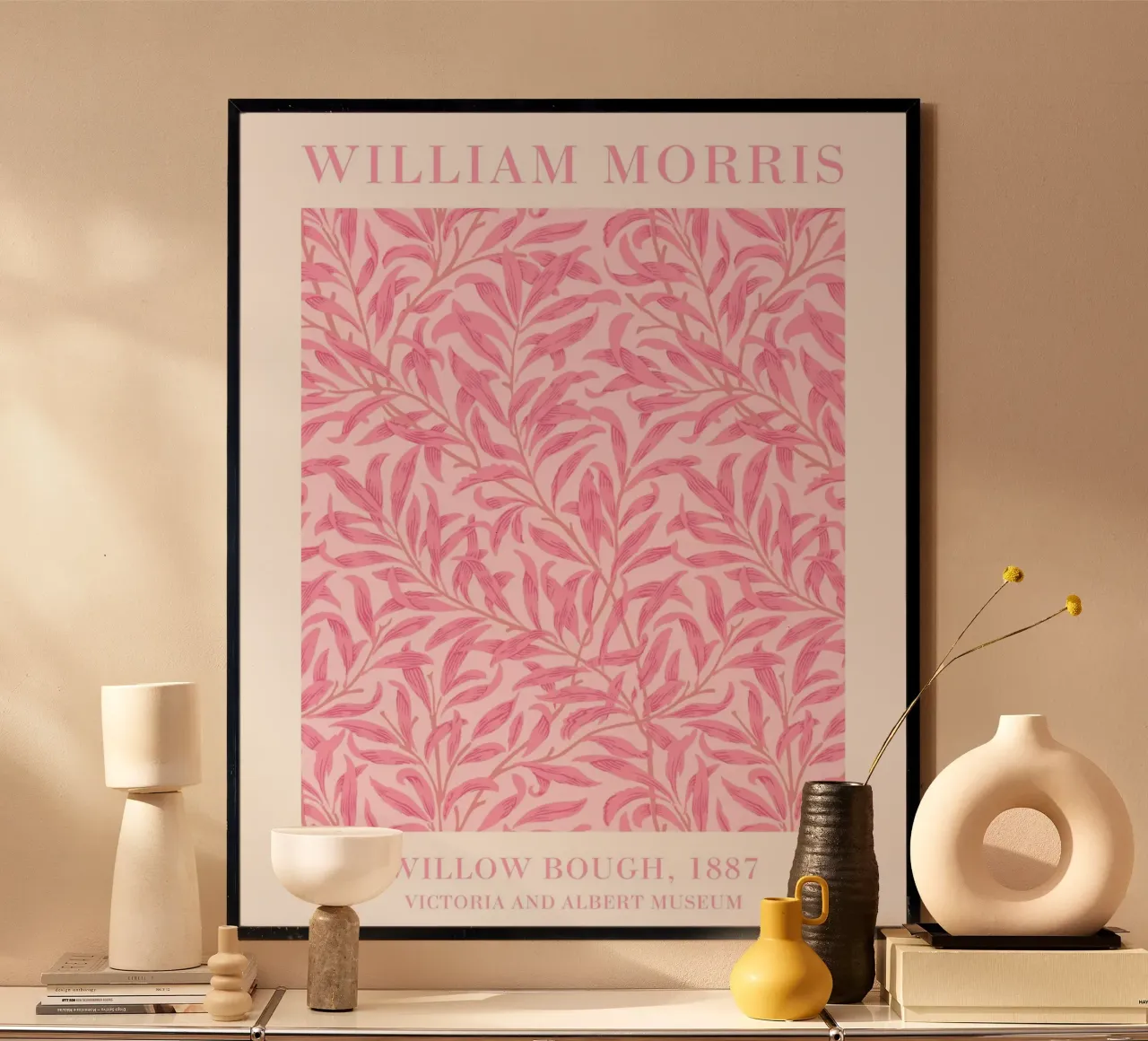 Moderne rosa Wandkunst, William Morris Botanischer Druck Poster von ArtHaus