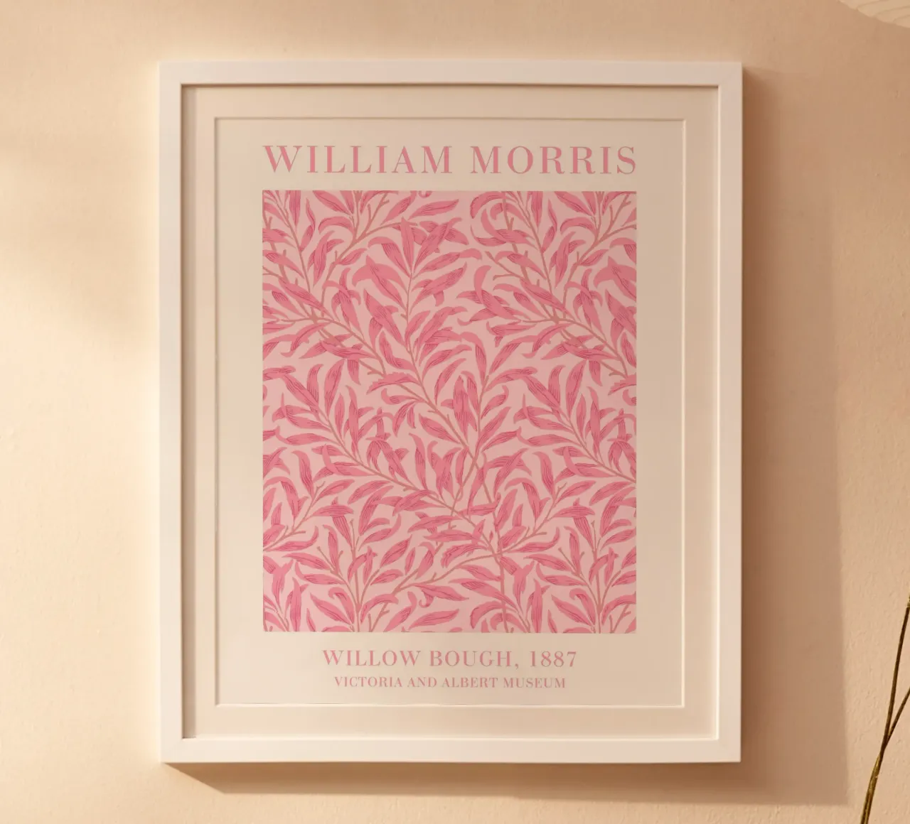 Moderne rosa Wandkunst, William Morris Botanischer Druck Poster von ArtHaus