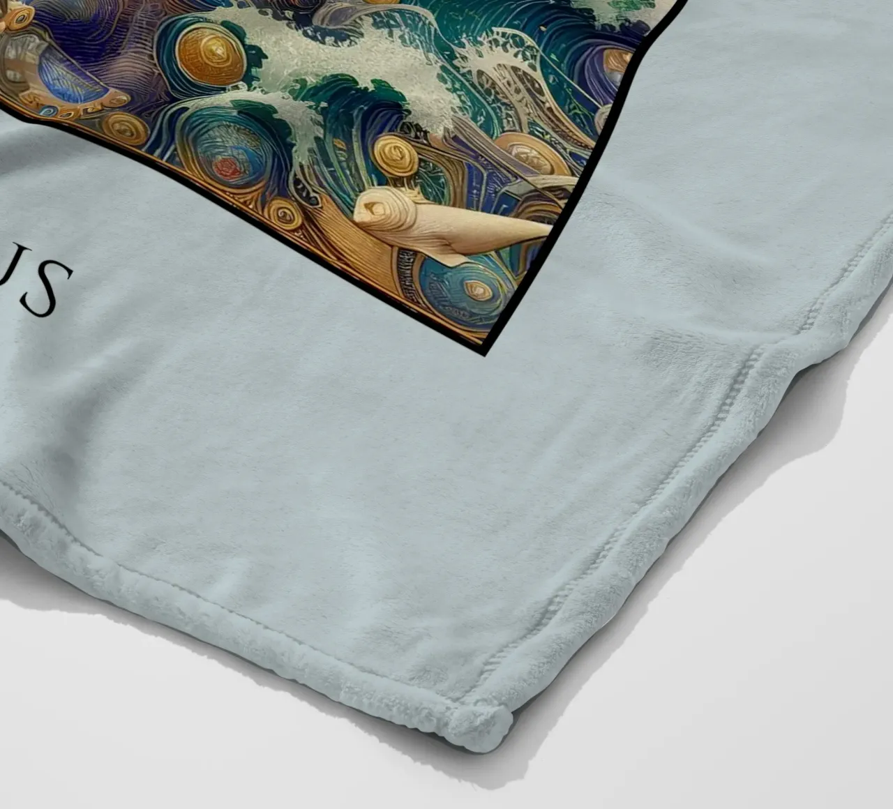 Sternzeichen Wassermann Fleecedecke von Art-Nouveau-Dsg