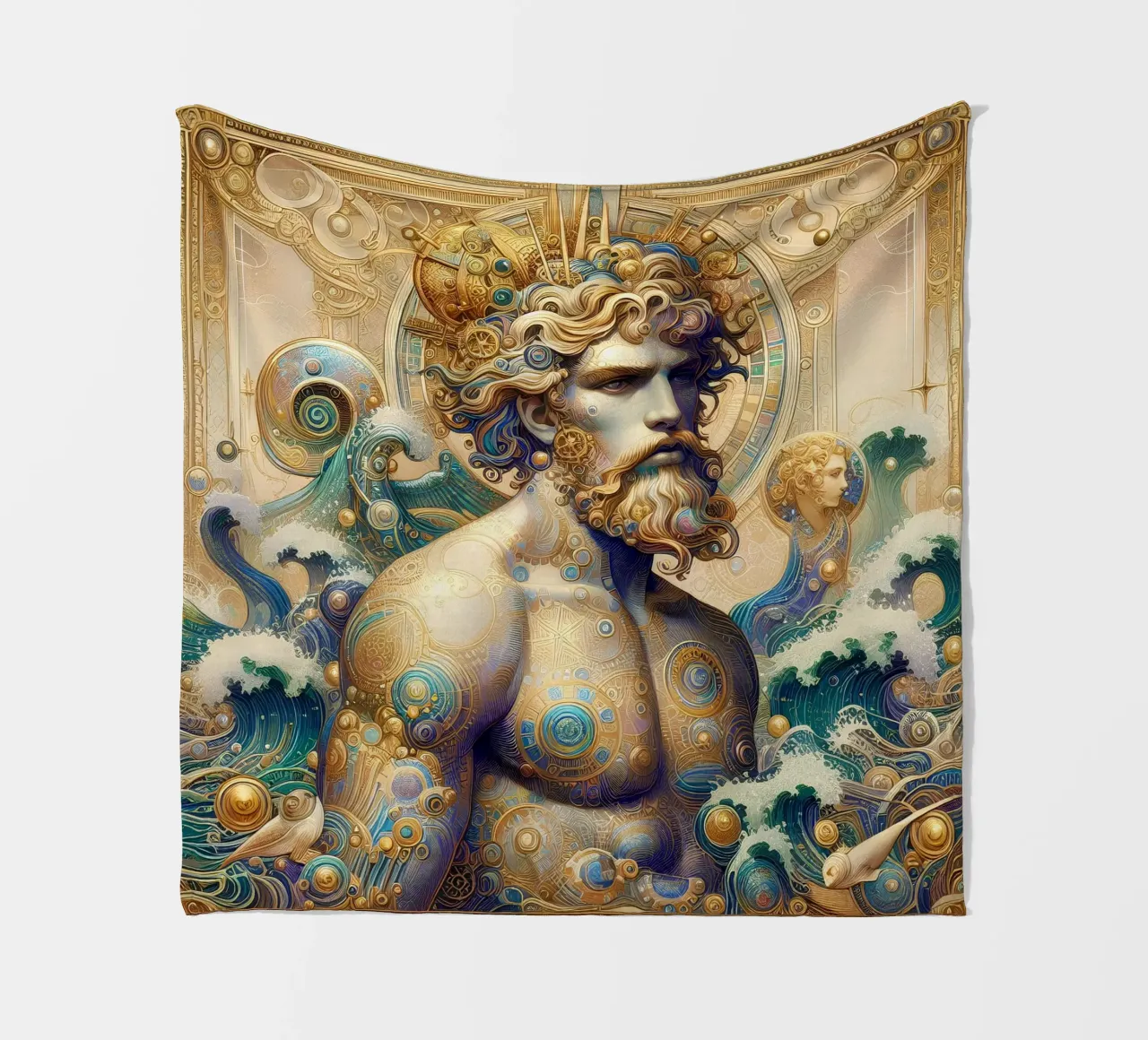 Sternzeichen Wassermann Fleecedecke von Art-Nouveau-Dsg