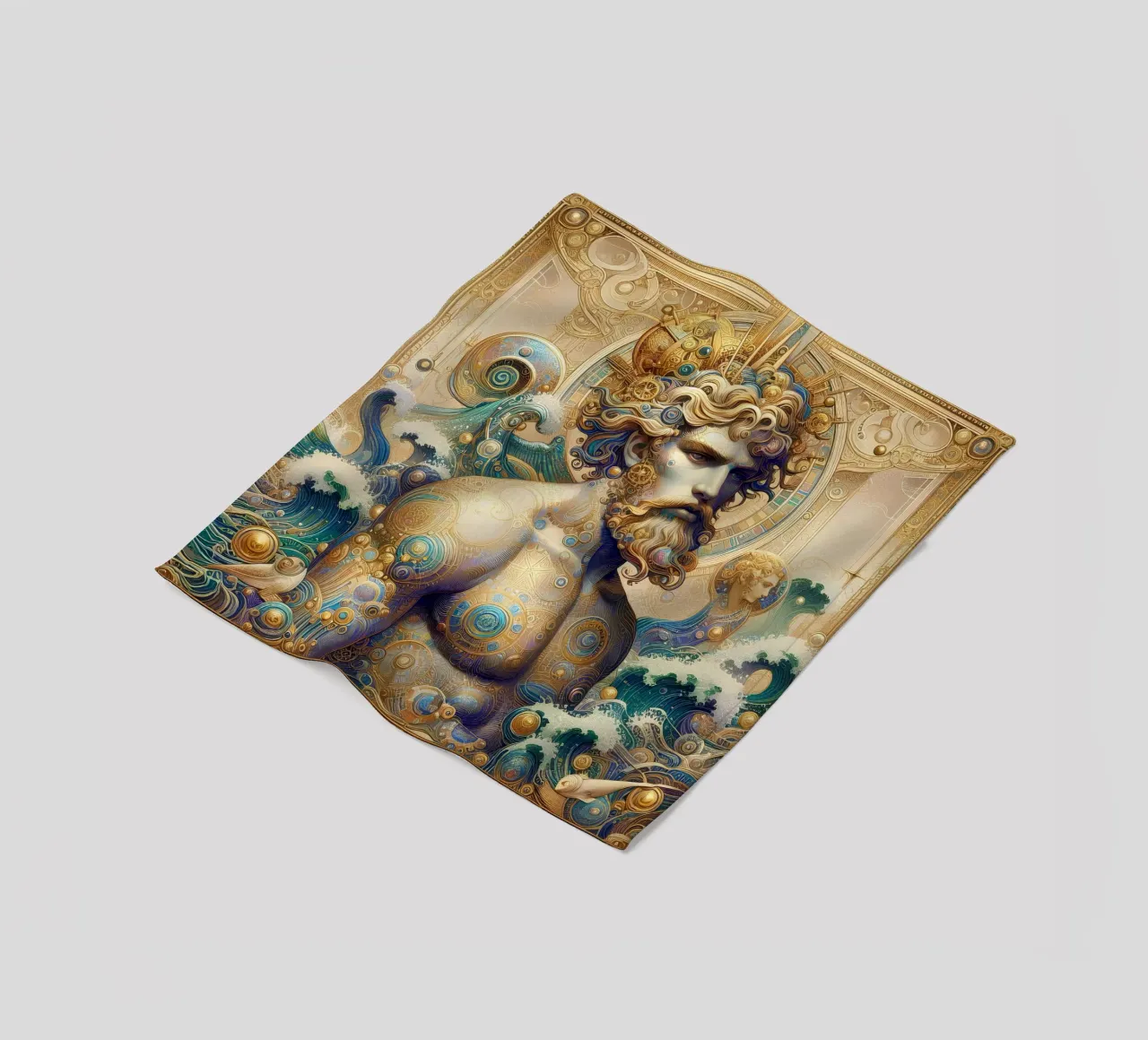 Sternzeichen Wassermann Fleecedecke von Art-Nouveau-Dsg