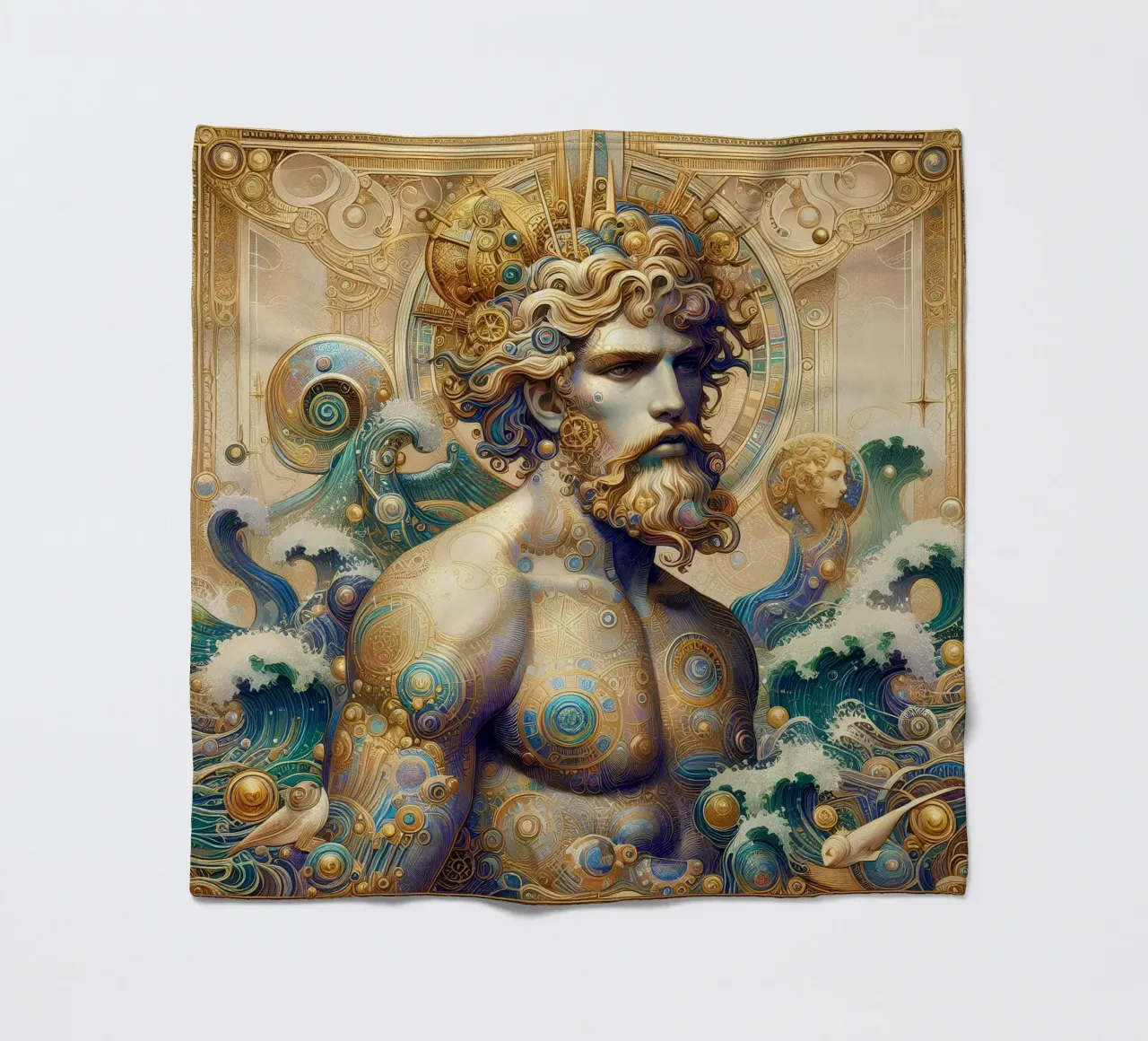 Sternzeichen Wassermann Fleecedecke von Art-Nouveau-Dsg