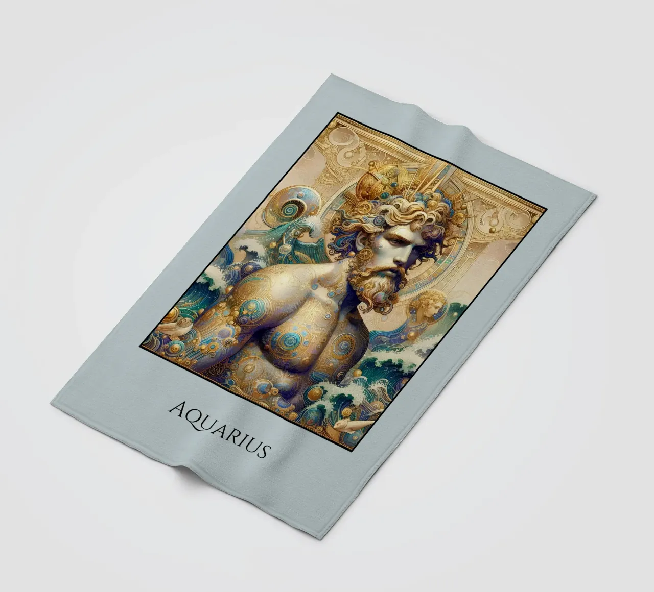 Sternzeichen Wassermann Fleecedecke von Art-Nouveau-Dsg