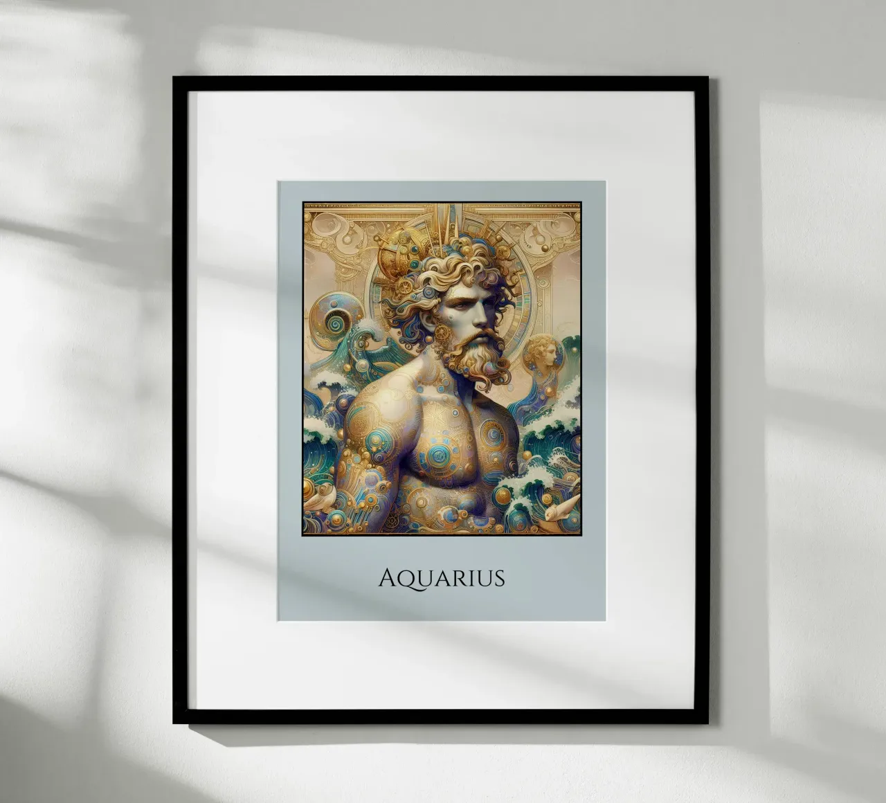 Sternzeichen Wassermann Poster von Art-Nouveau-Dsg
