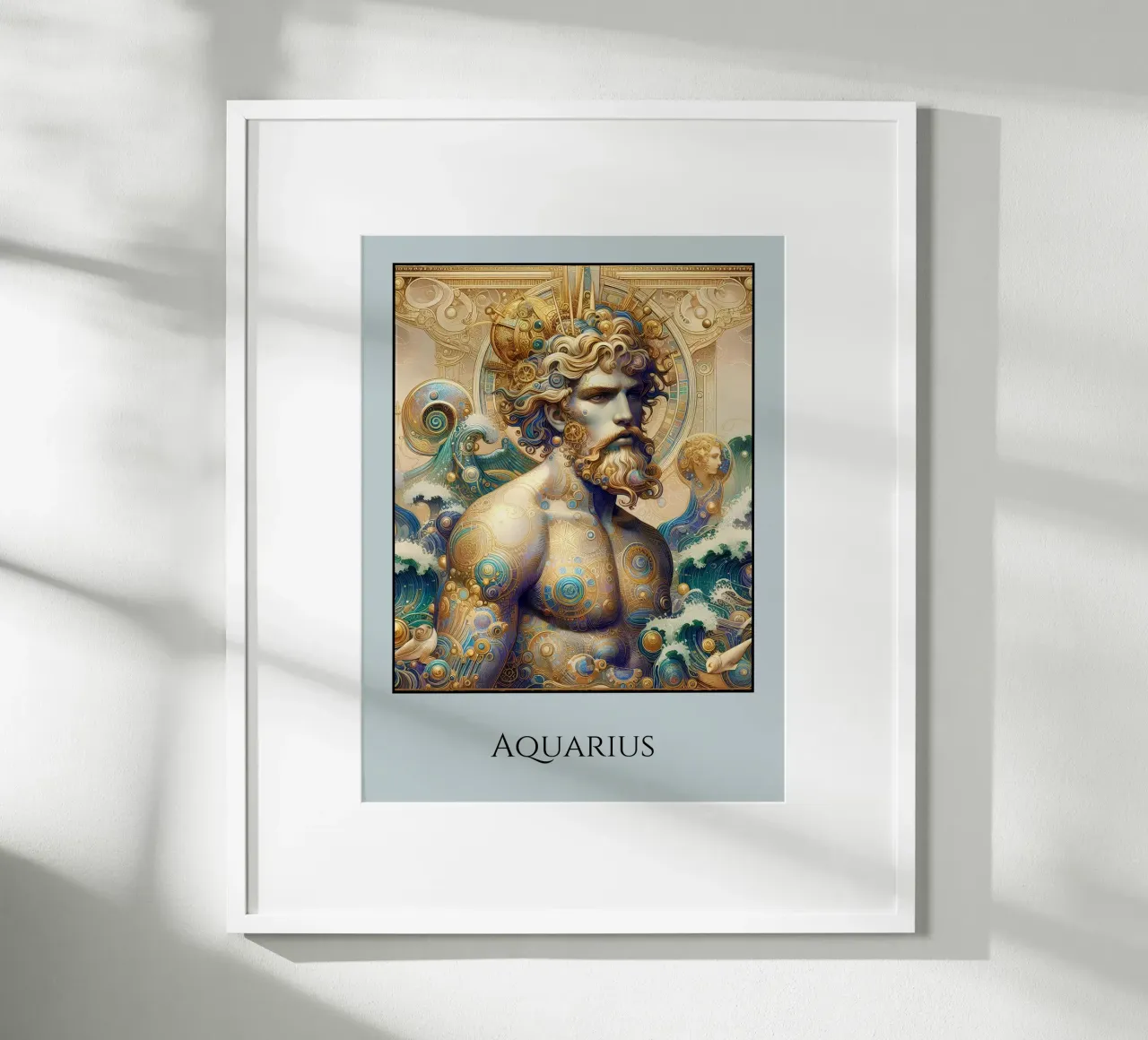 Sternzeichen Wassermann Poster von Art-Nouveau-Dsg