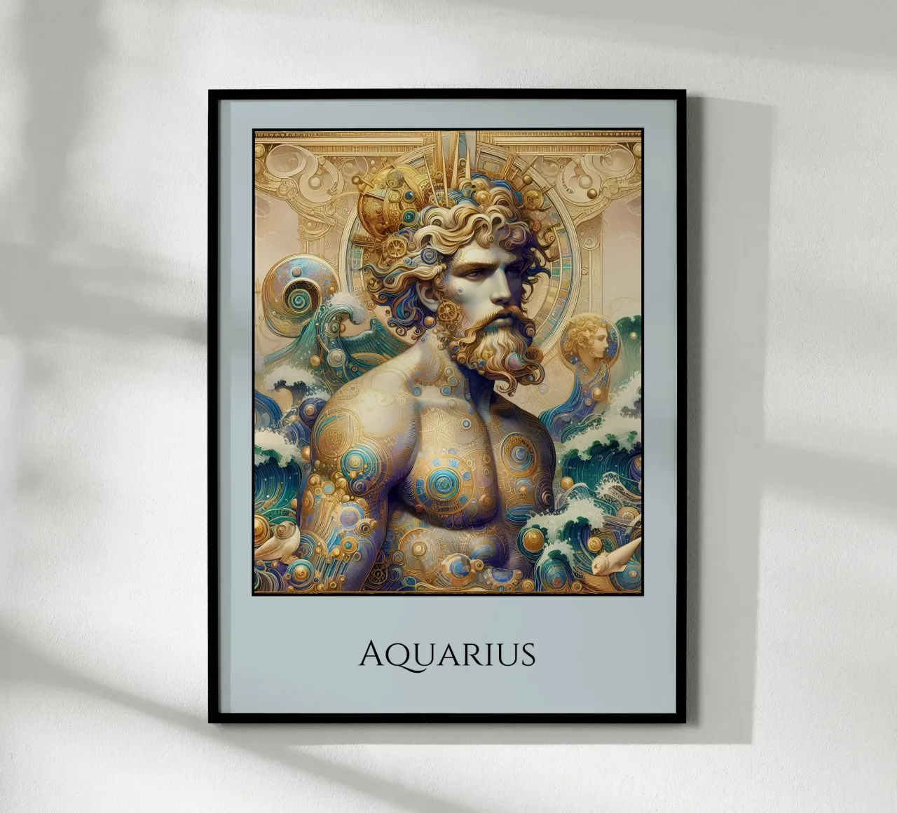 Sternzeichen Wassermann Poster von Art-Nouveau-Dsg