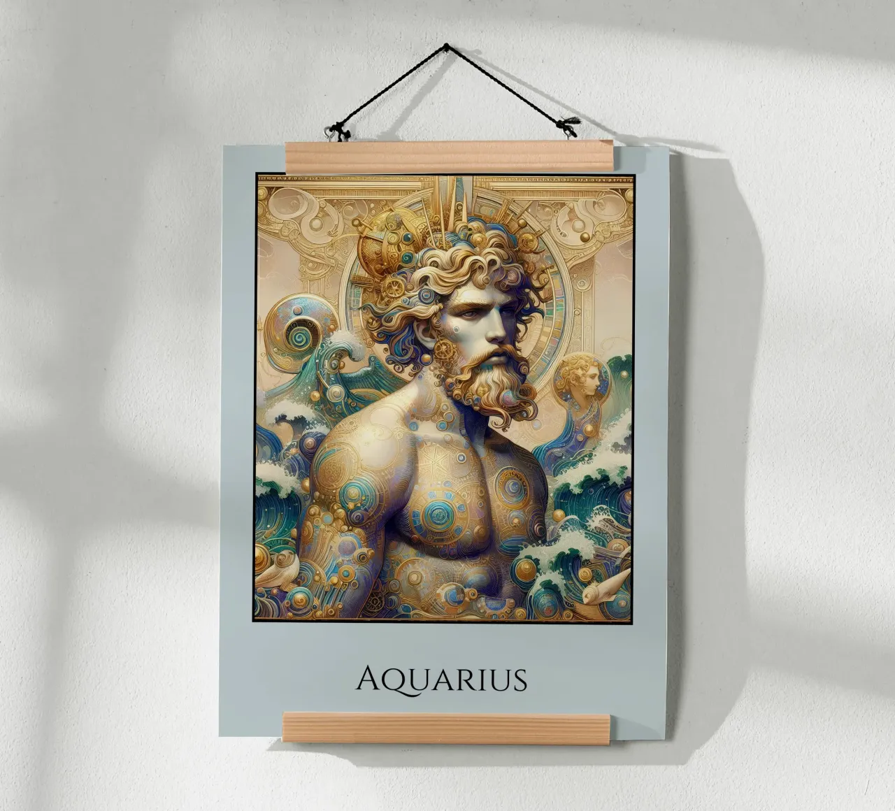Sternzeichen Wassermann Poster von Art-Nouveau-Dsg
