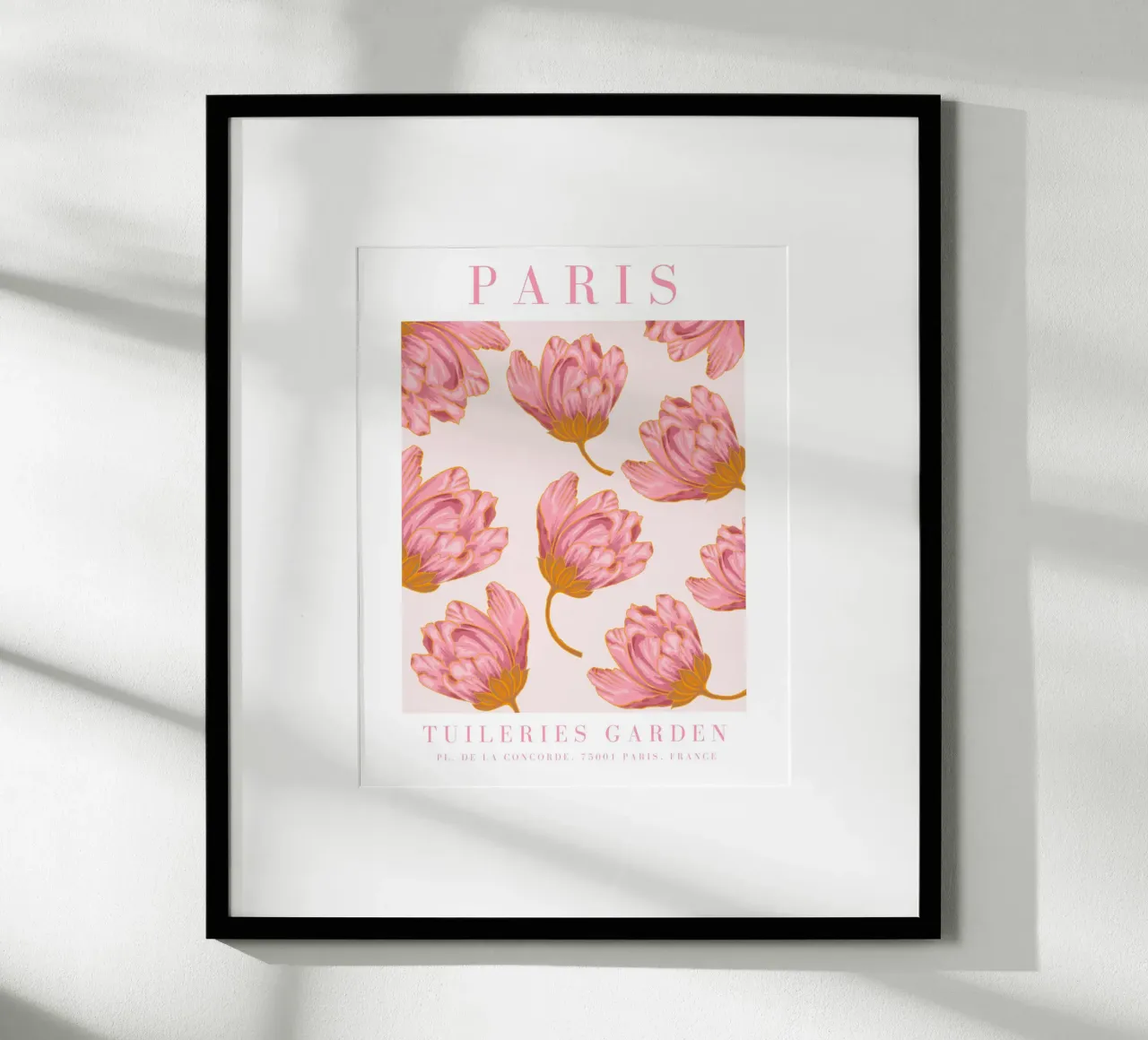 Poster floreale di Parigi, arte floreale rosa, stampe botaniche poster da ArtHaus