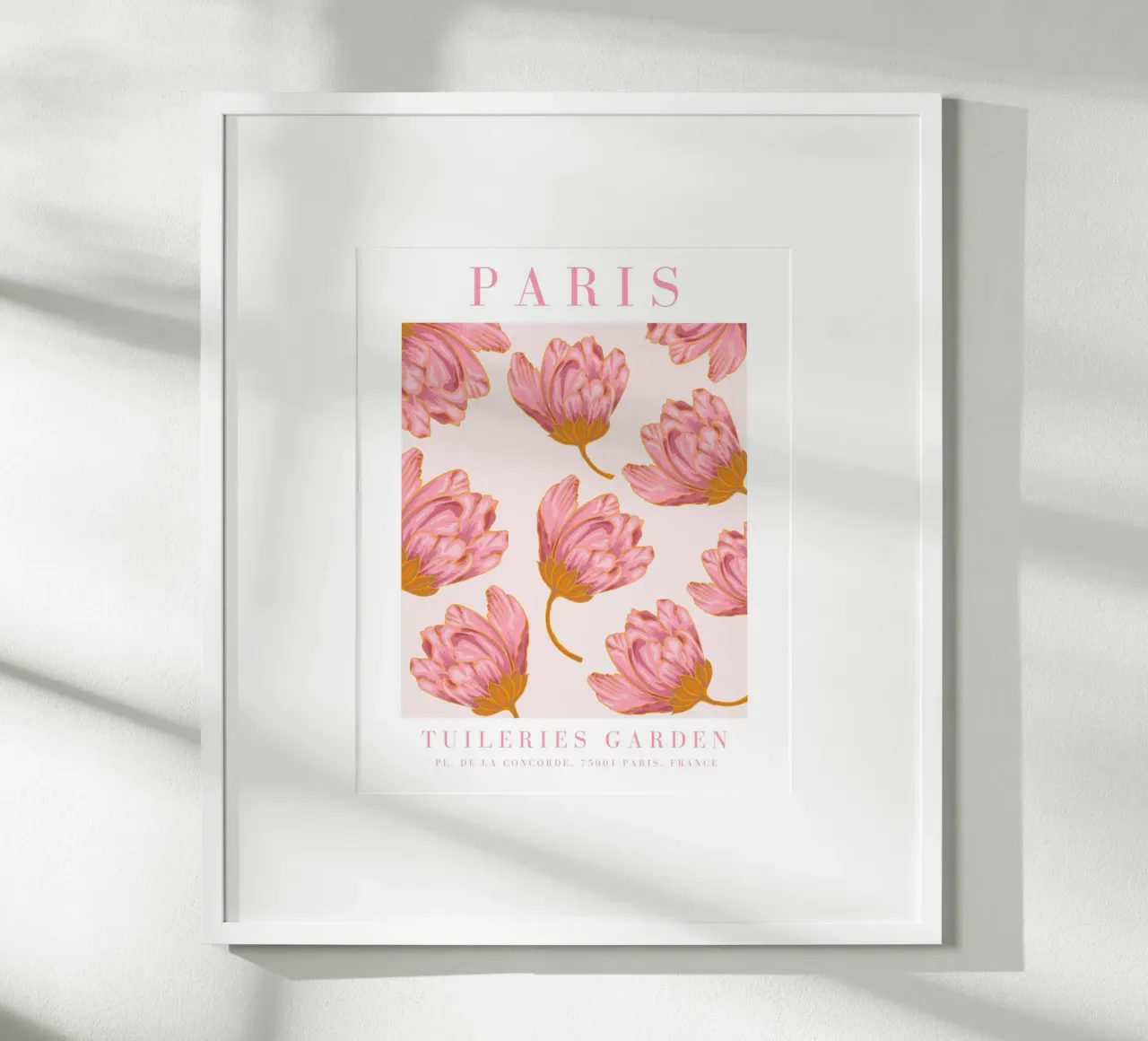 Poster floreale di Parigi, arte floreale rosa, stampe botaniche poster da ArtHaus