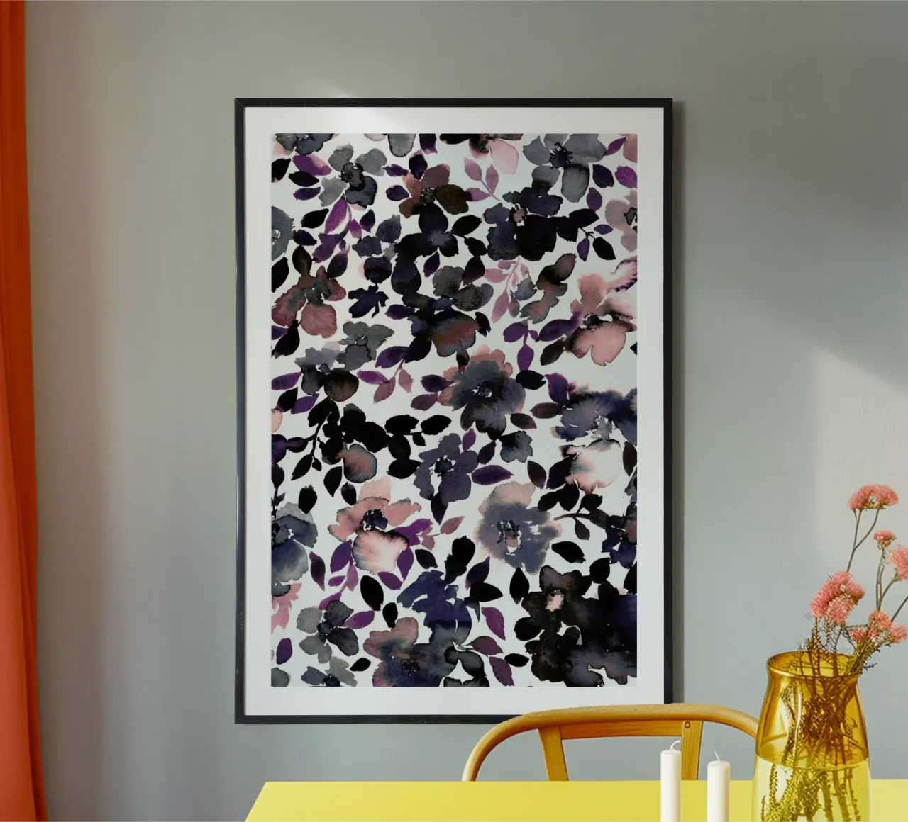 Sophia Dusty Pink poster con telaio in alluminio da Amy Sia
