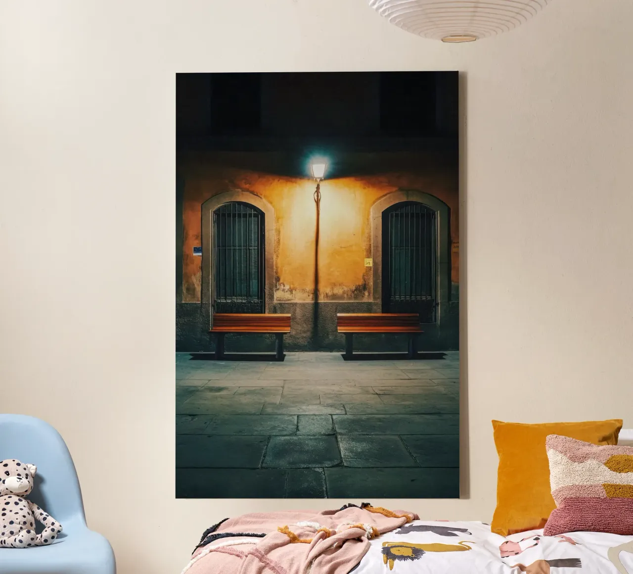 The Benches of Rome: An Invitation to Serenity canvas with Floater frame by By Night