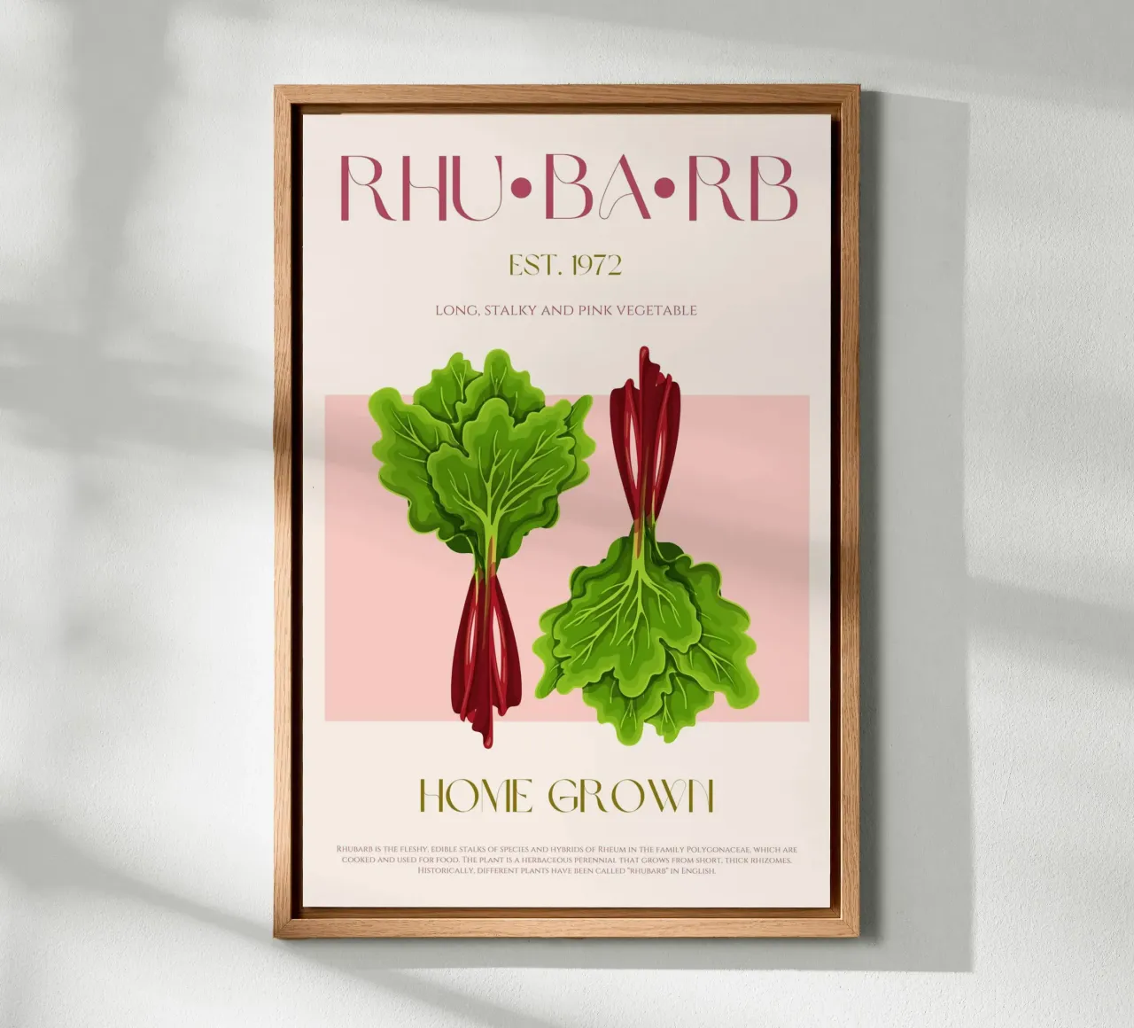 Rhubarb Print canvas by KOKRPrints