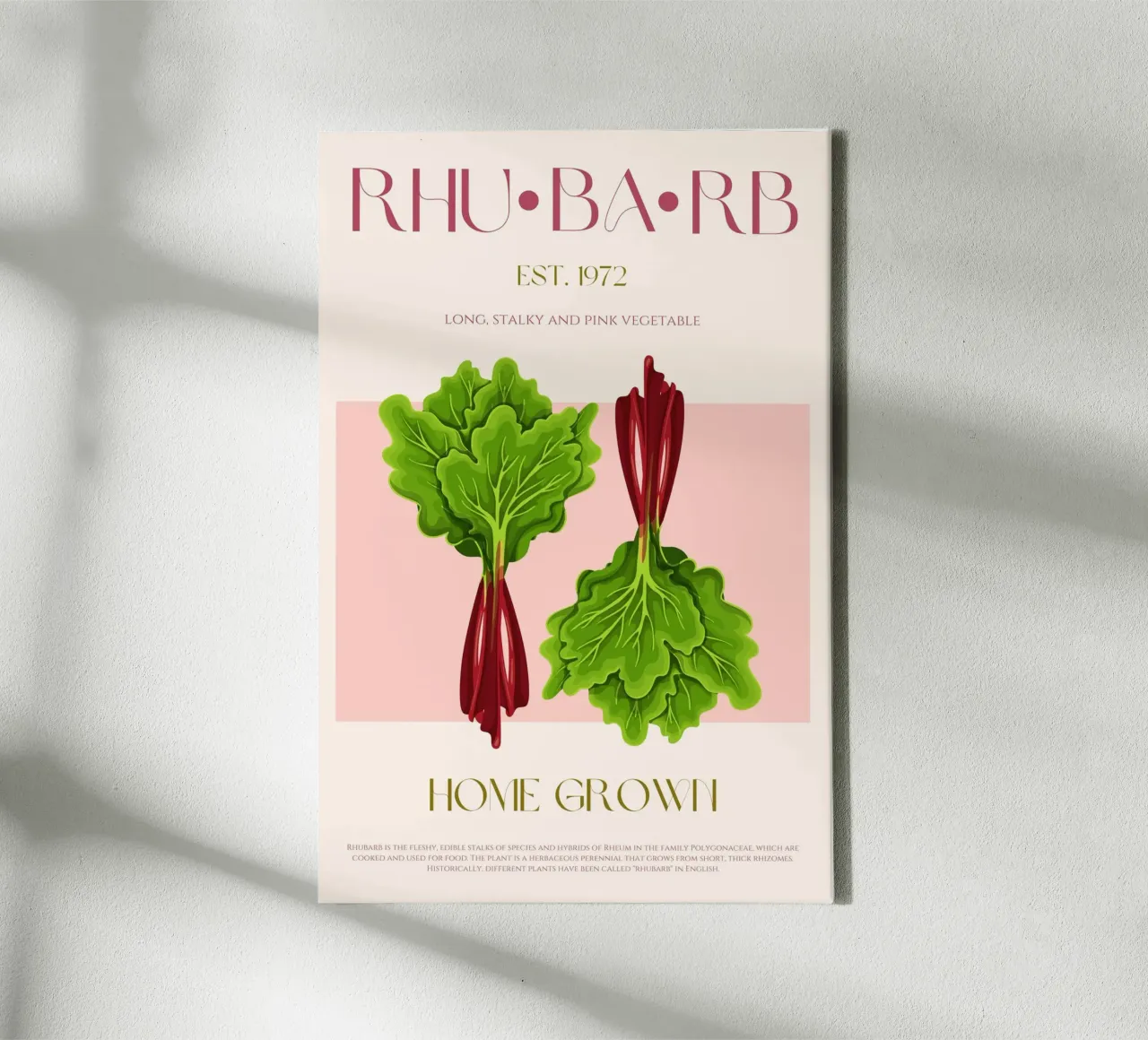 Rhubarb Print canvas by KOKRPrints