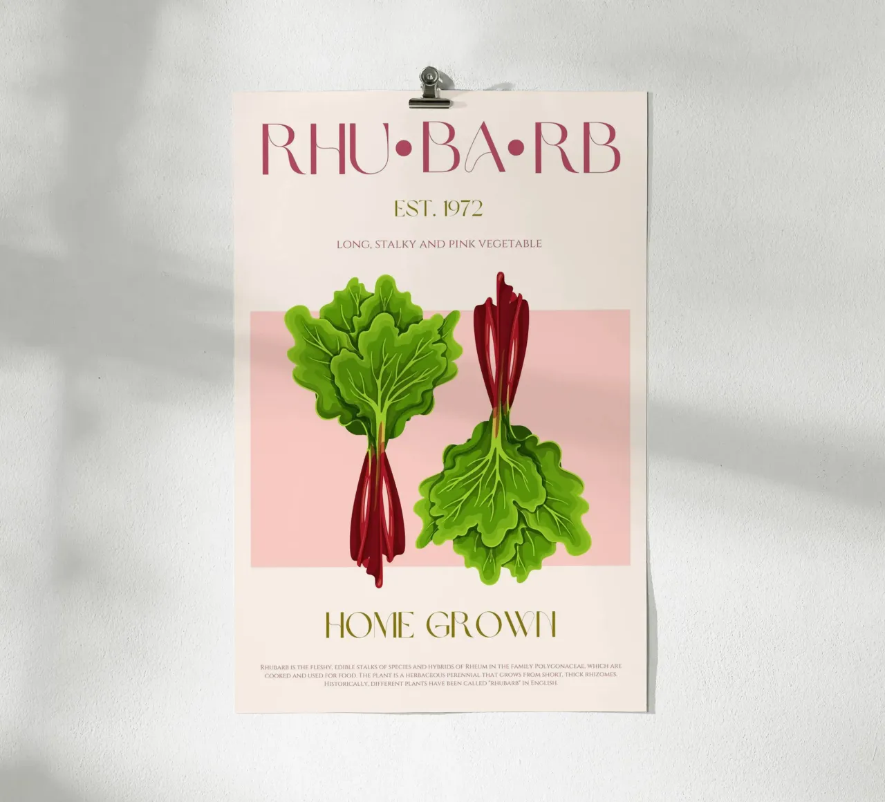 Rhubarb Print poster by KOKRPrints