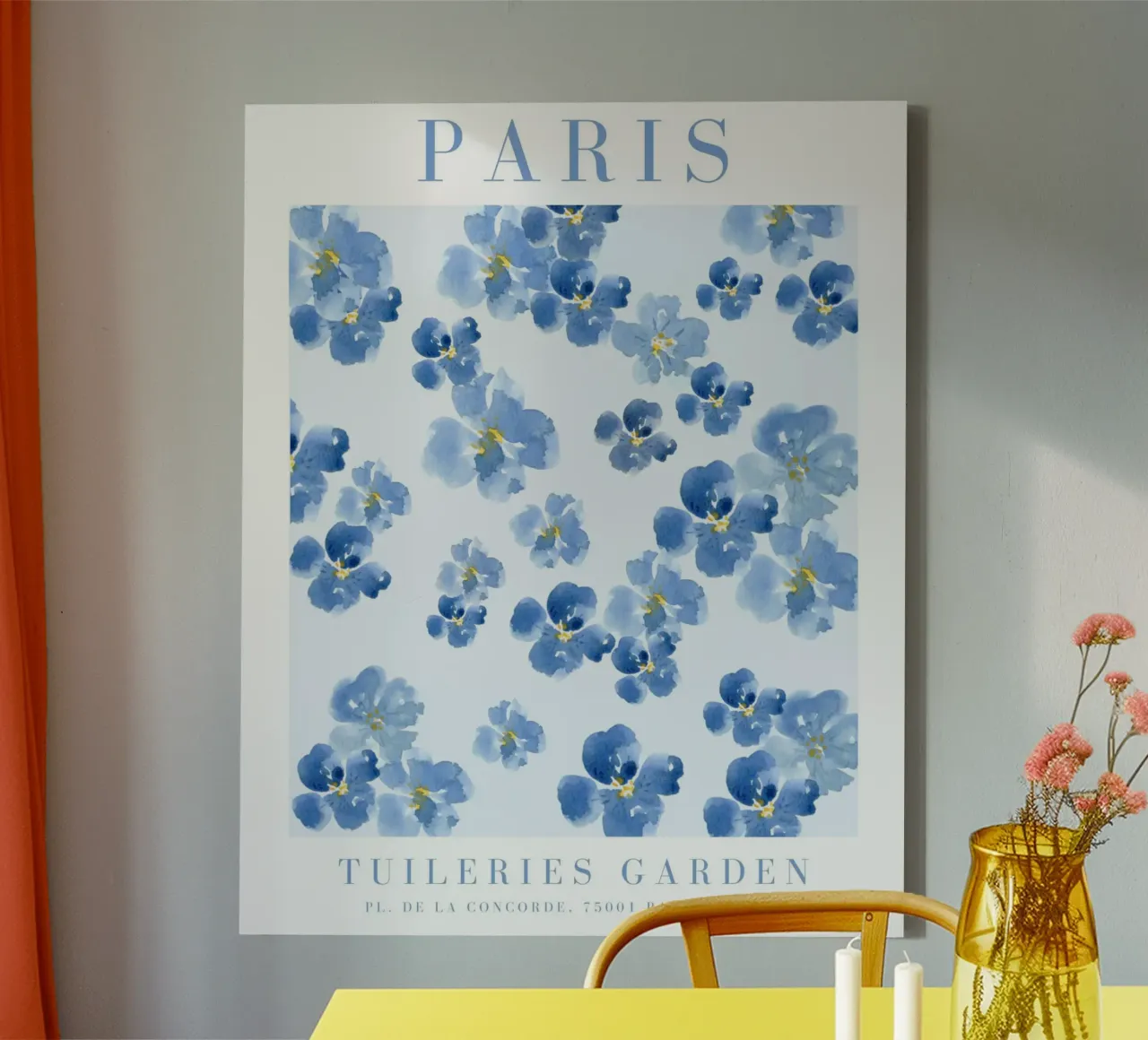 Bloemen Poster, Hortensia Bloem Muurkunst, Botanische Print canvas met Baklijst van ArtHaus