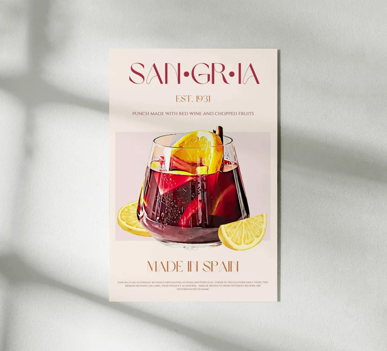 Sangria Cocktail Print acrylic glass by KOKRPrints