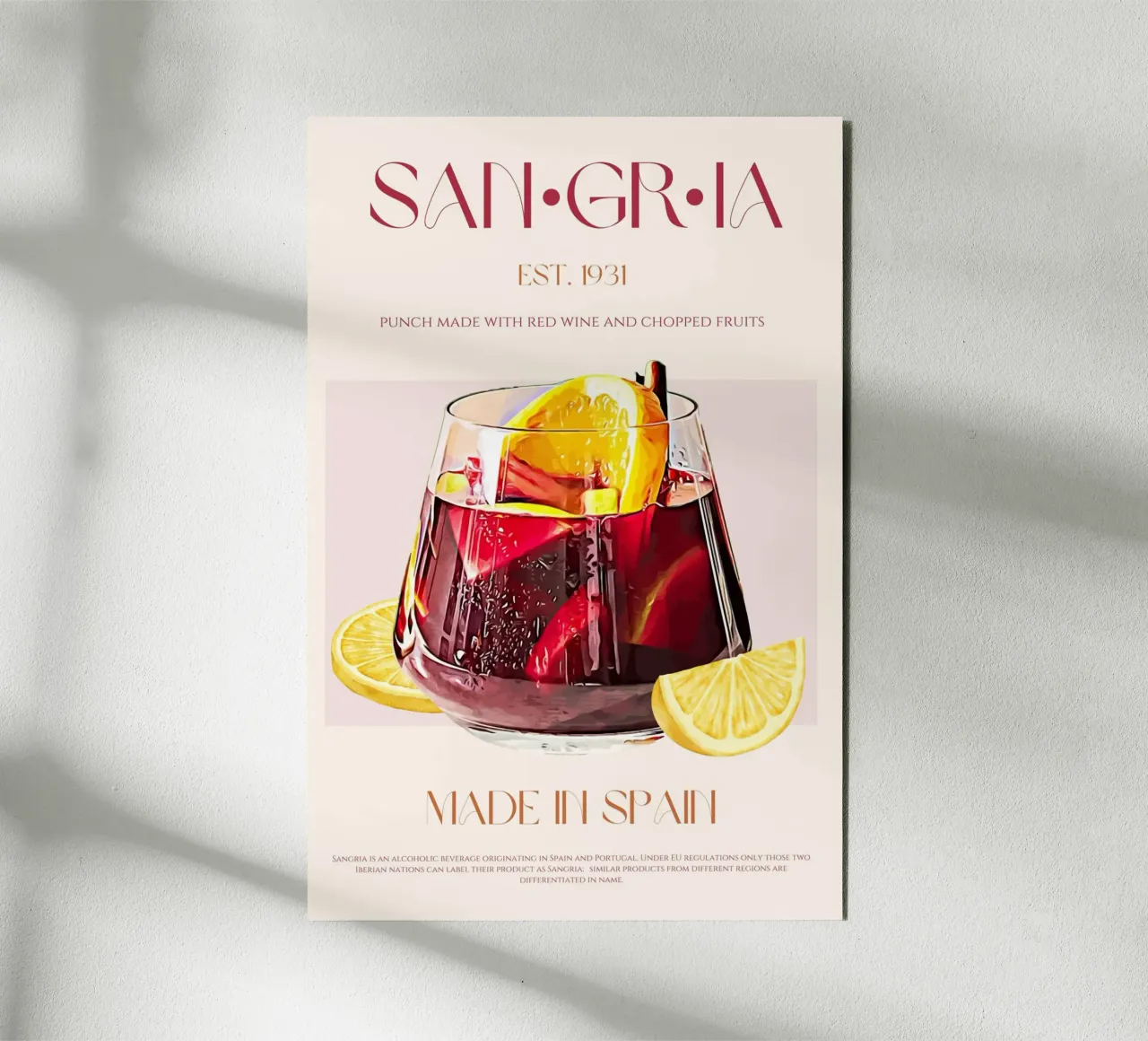 Sangria Cocktail Print alu-dibond by KOKRPrints