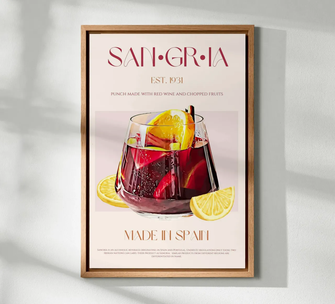 Sangria Cocktail Print canvas by KOKRPrints