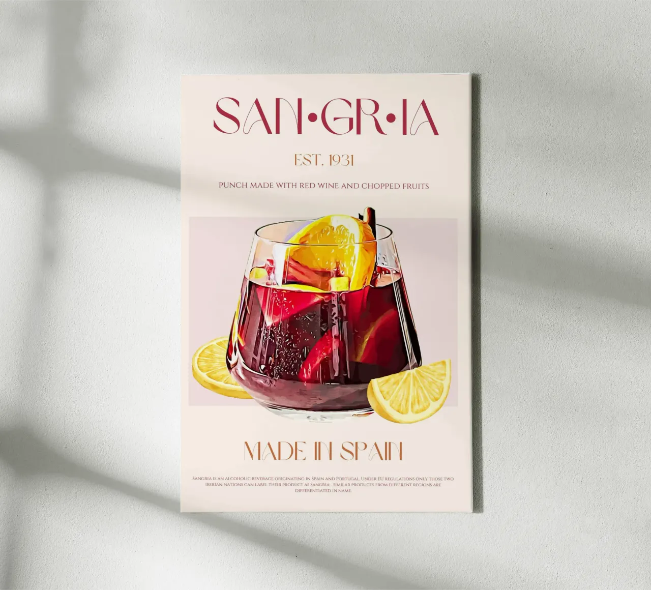 Sangria Cocktail Print canvas by KOKRPrints