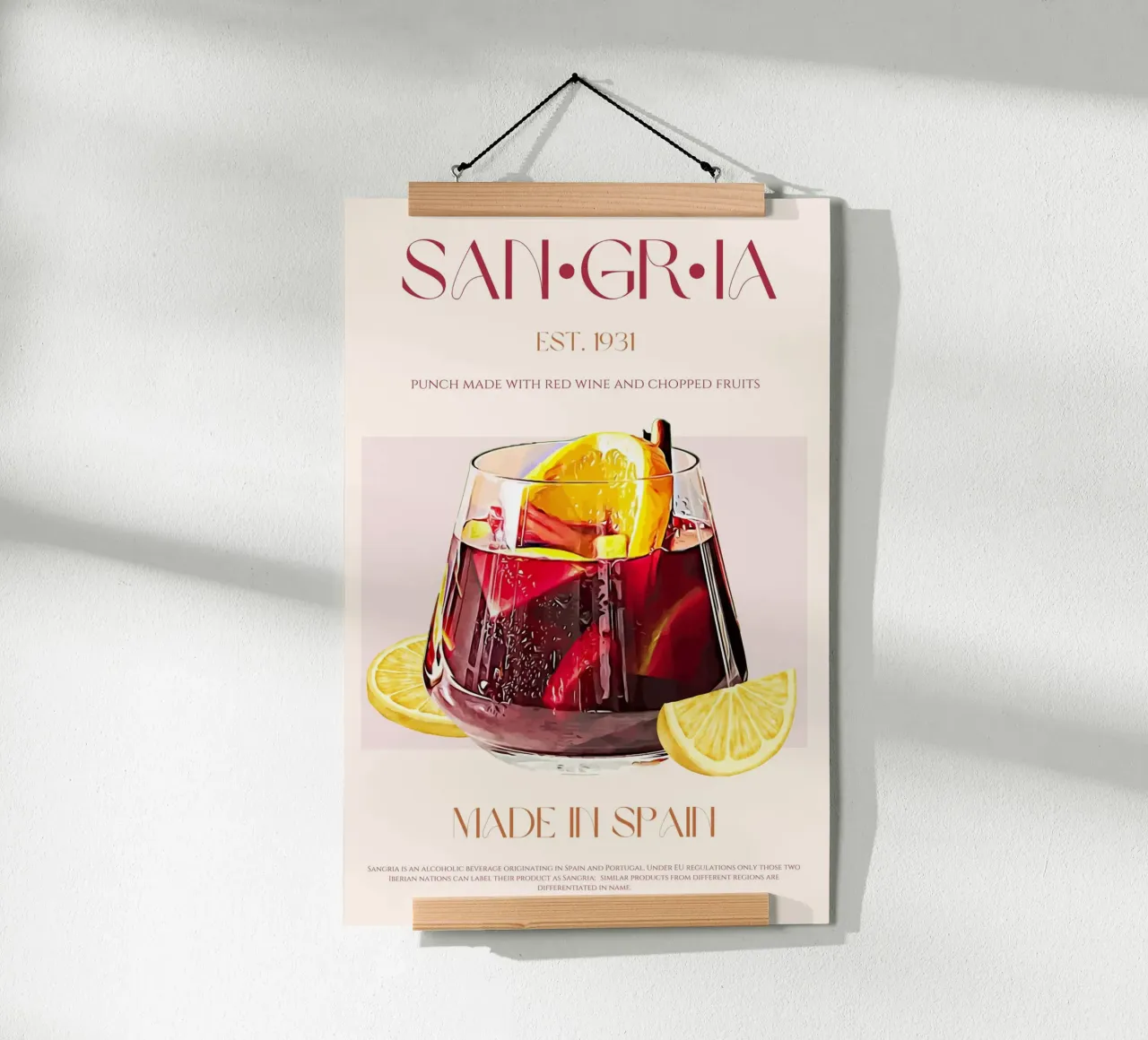 Sangria Cocktail Print poster by KOKRPrints