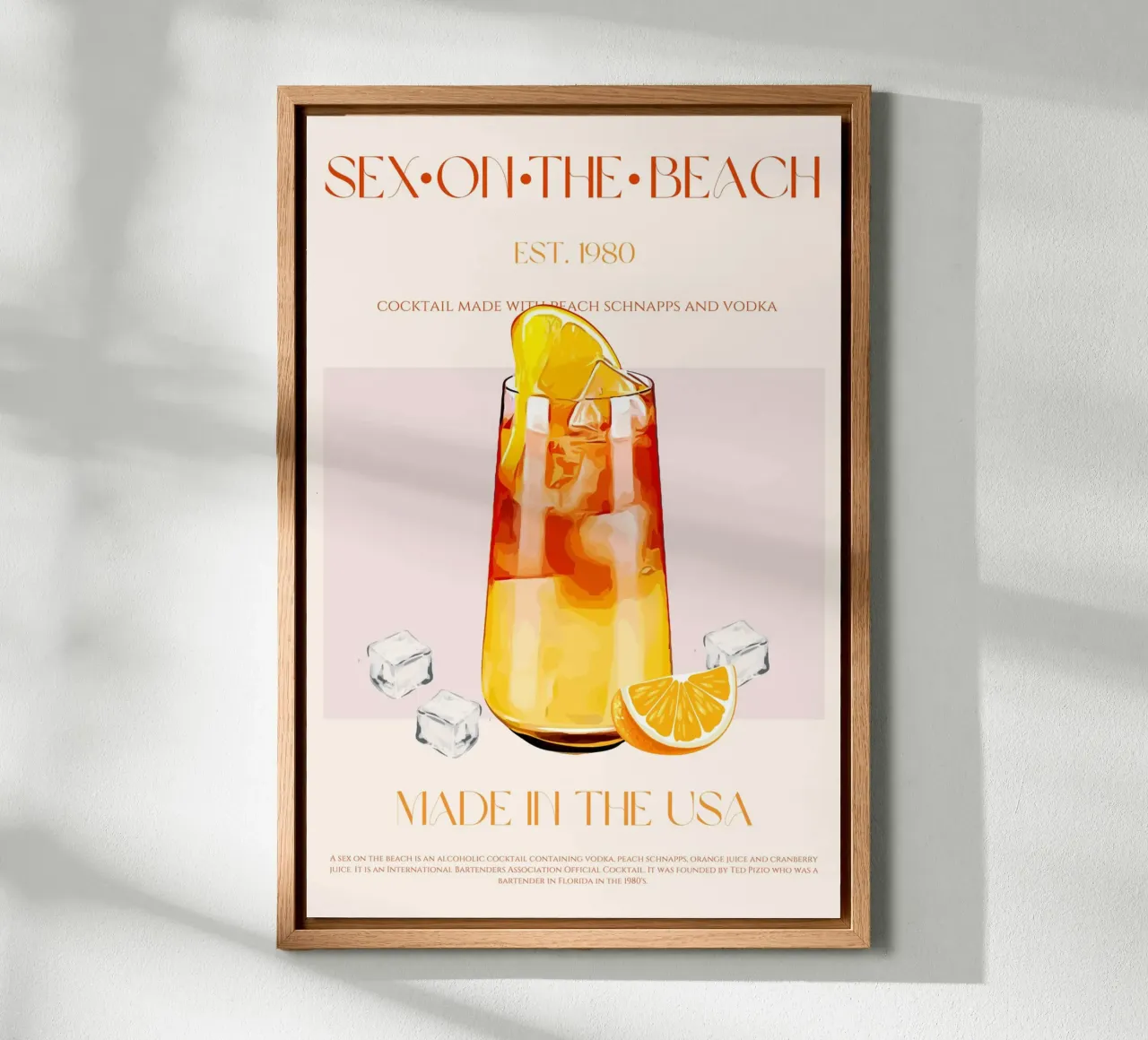 Sex on the Beach Cocktail Print canvas by KOKRPrints