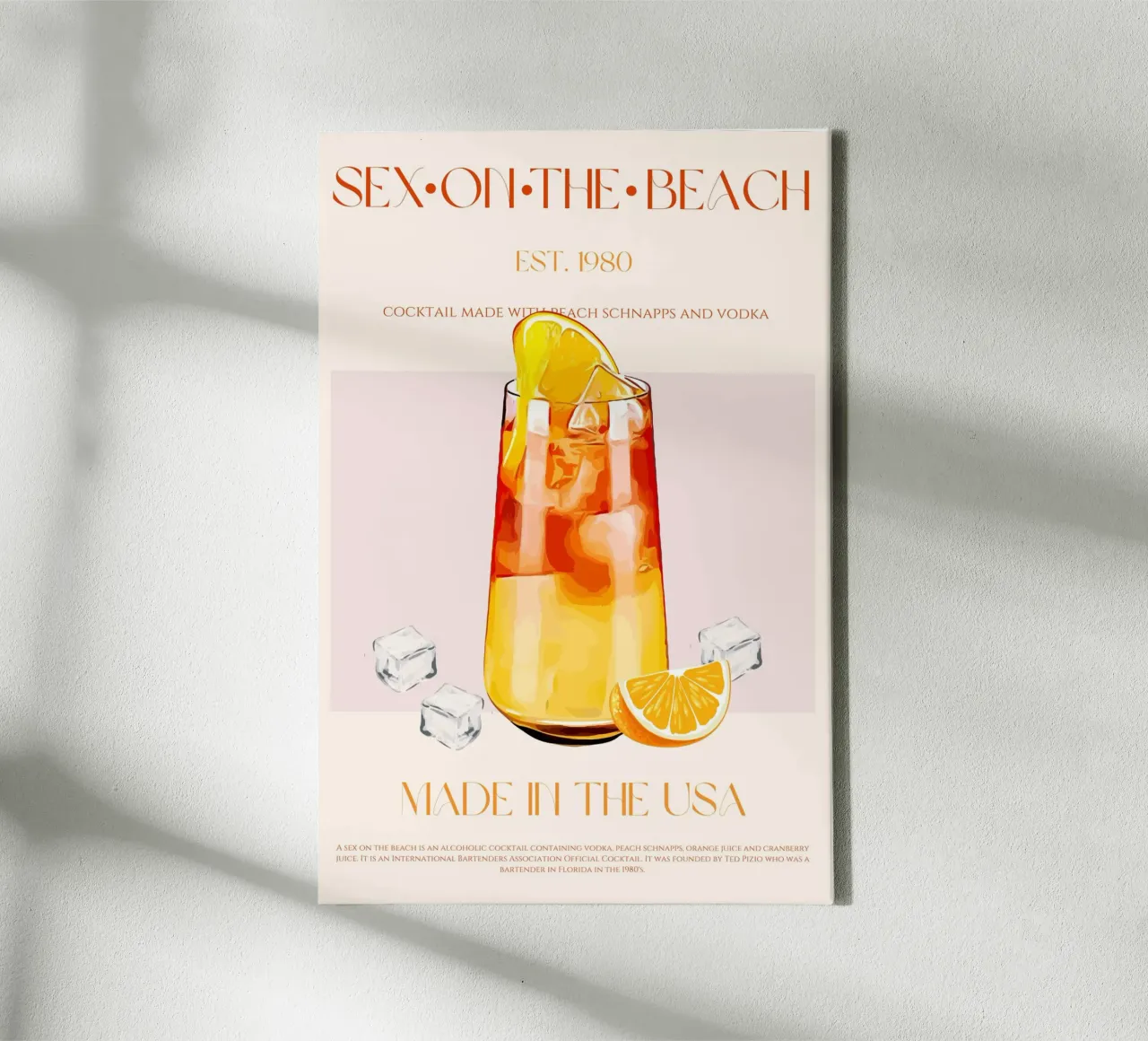 Sex on the Beach Cocktail Print canvas by KOKRPrints