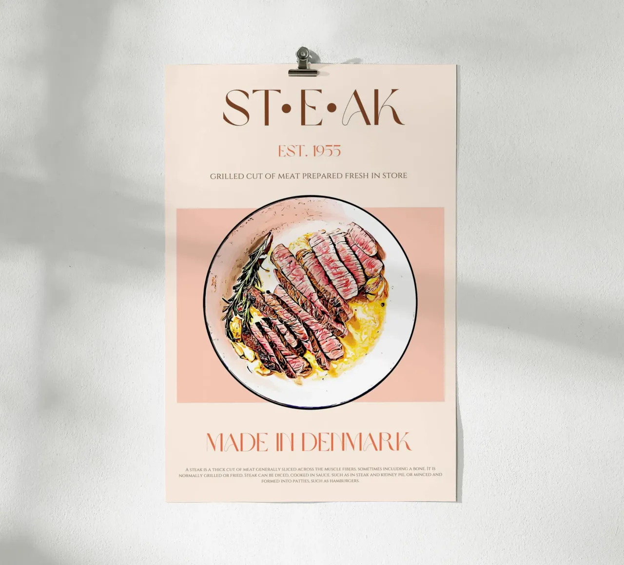 Steak Print poster by KOKRPrints