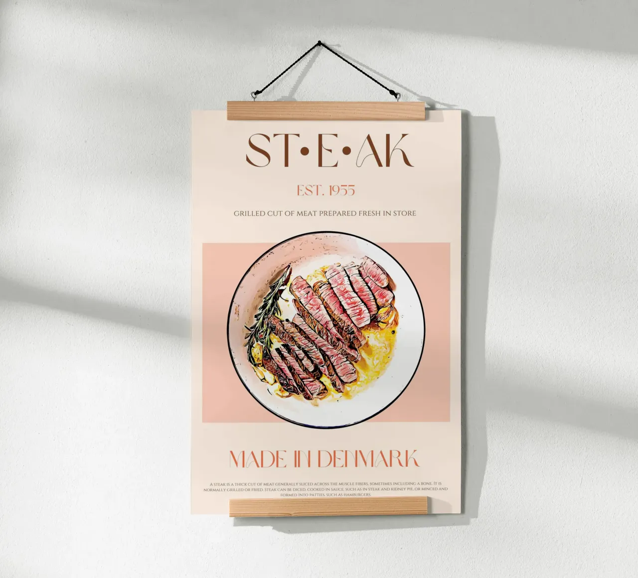 Steak Print poster by KOKRPrints