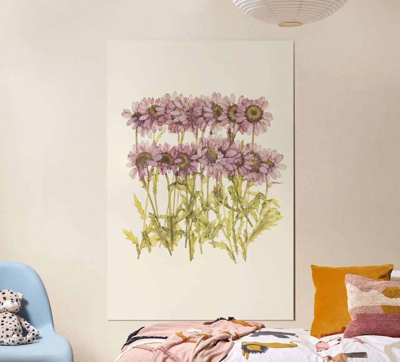 Bellezza conservata: Fiori viola essiccati e pressati poster con telaio in plastica da Curious Collections by Marielle Leenders