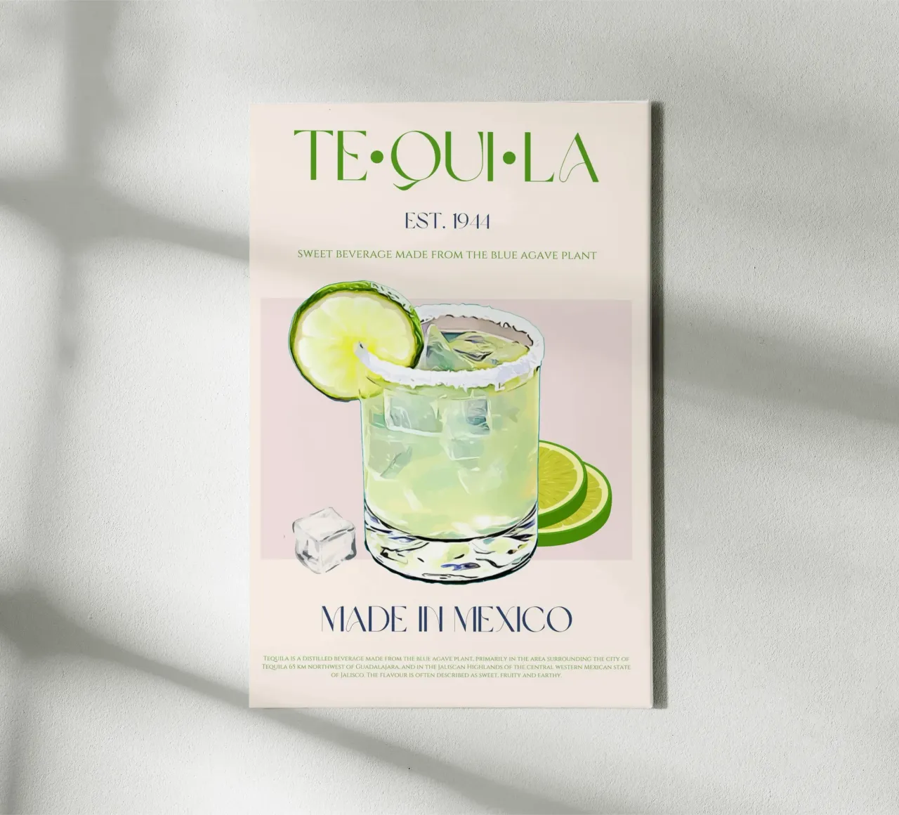 Tequila Print canvas by KOKRPrints