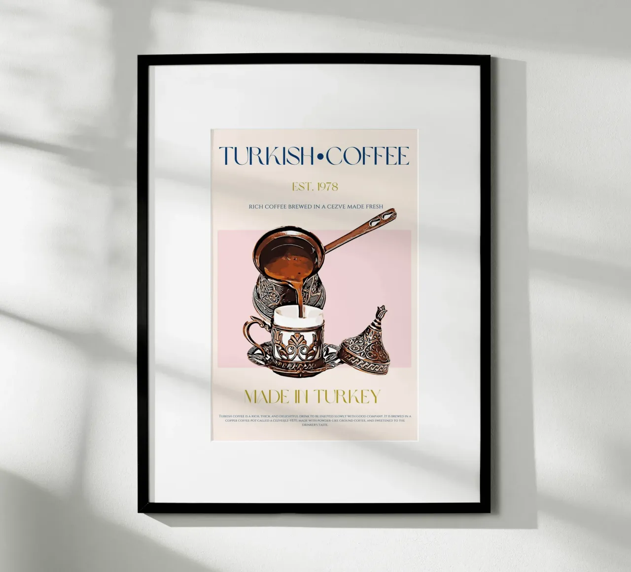 Stampa caffè turco poster con telaio in legno da KOKRPrints
