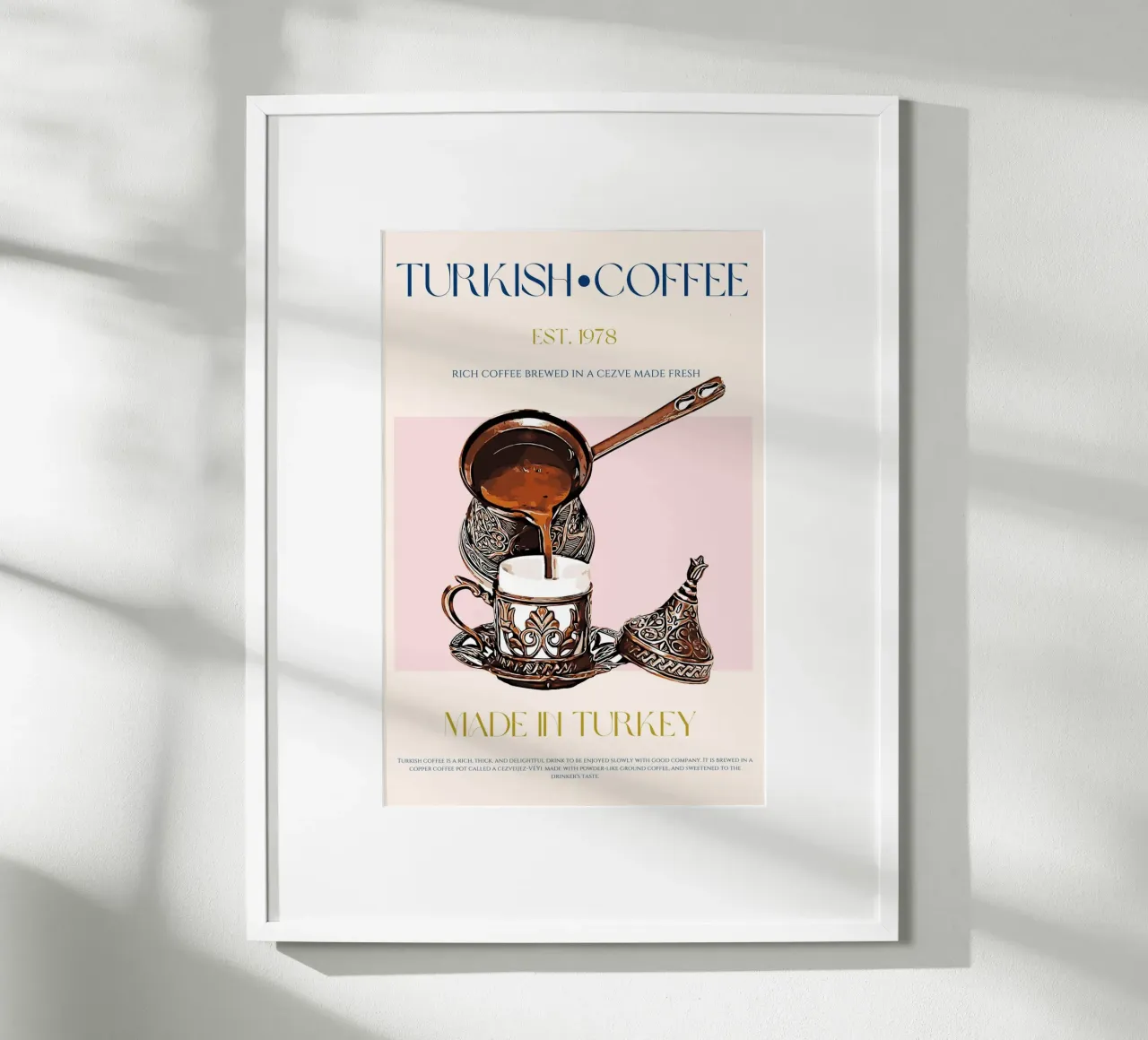 Stampa caffè turco poster con telaio in legno da KOKRPrints