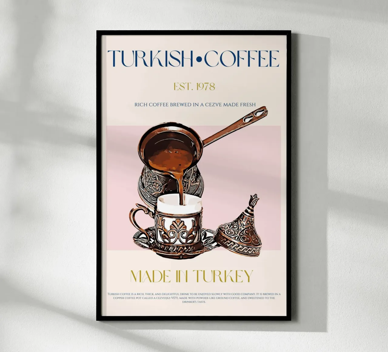 Stampa caffè turco poster con telaio in legno da KOKRPrints