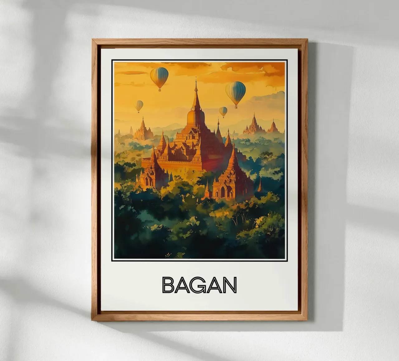 Affiche Bagan Birmanie alluminio dibond da Frame the World
