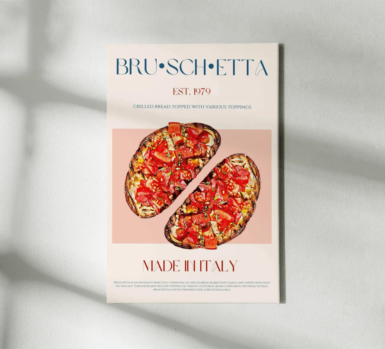 Bruschetta Print tela con Cornice a cassetta da KOKRPrints