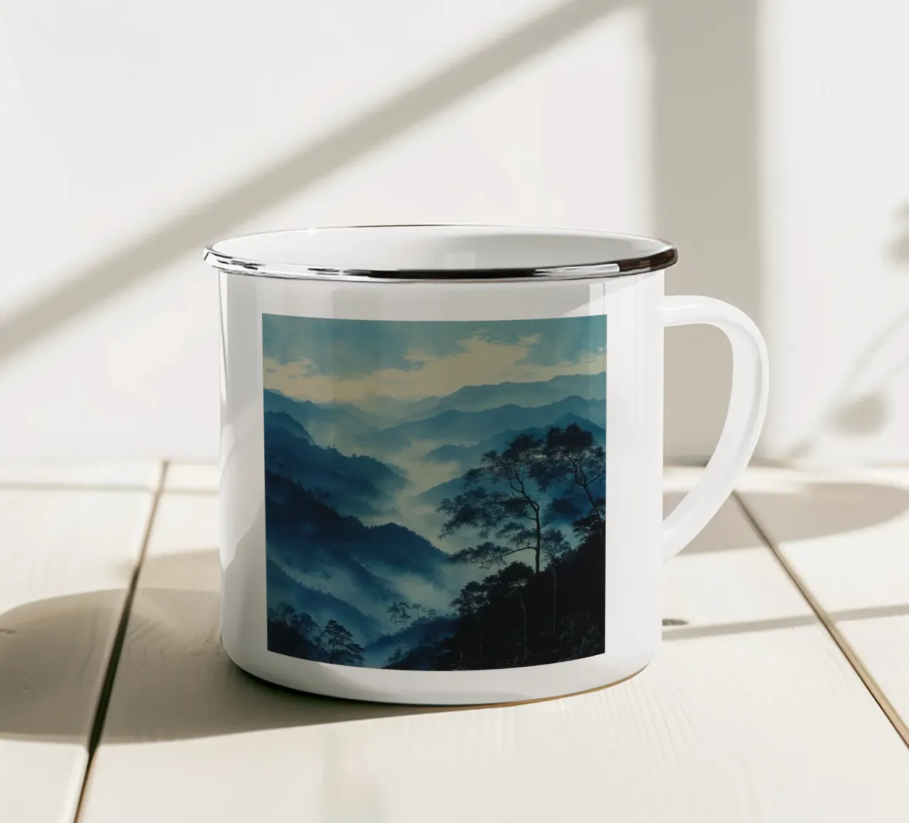 Mist emerge 4 - teal, icon tazza in smalto da The Quiet Senju
