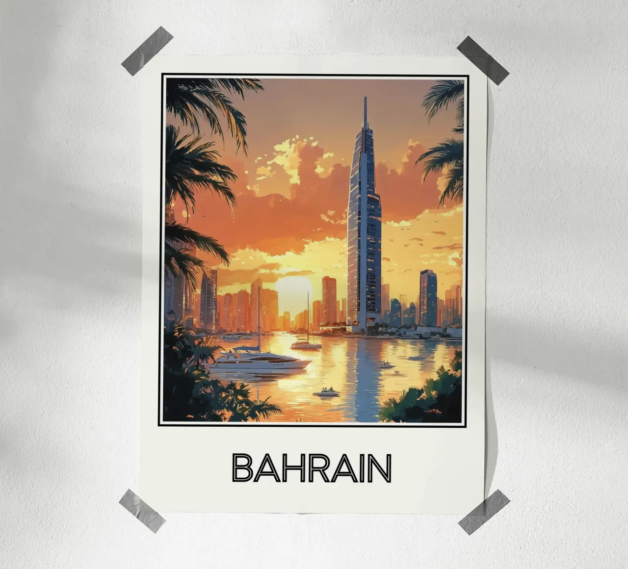 Bahrein poster con telaio in alluminio da Frame the World