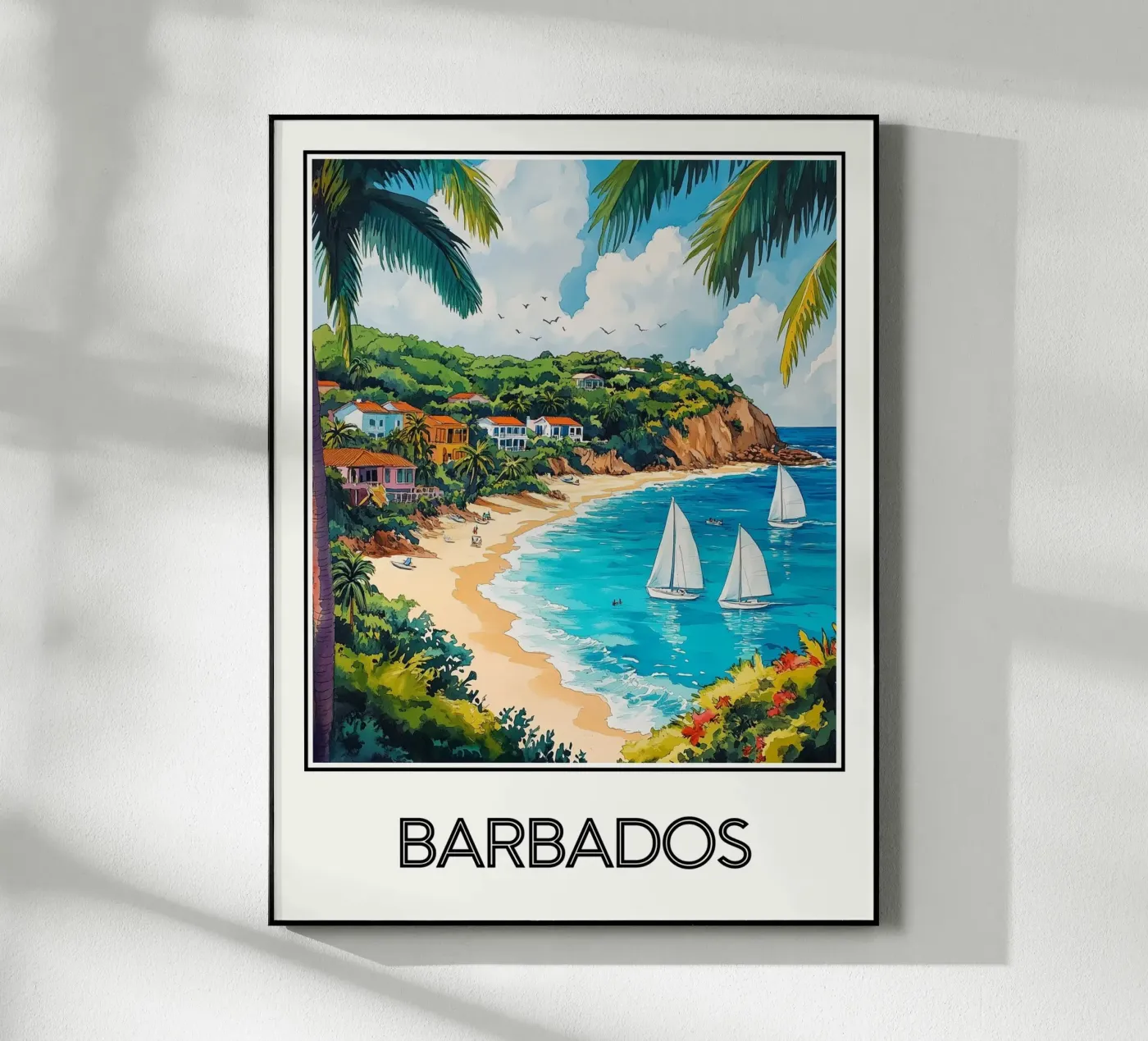 Affiche La Barbade plexiglass da Frame the World