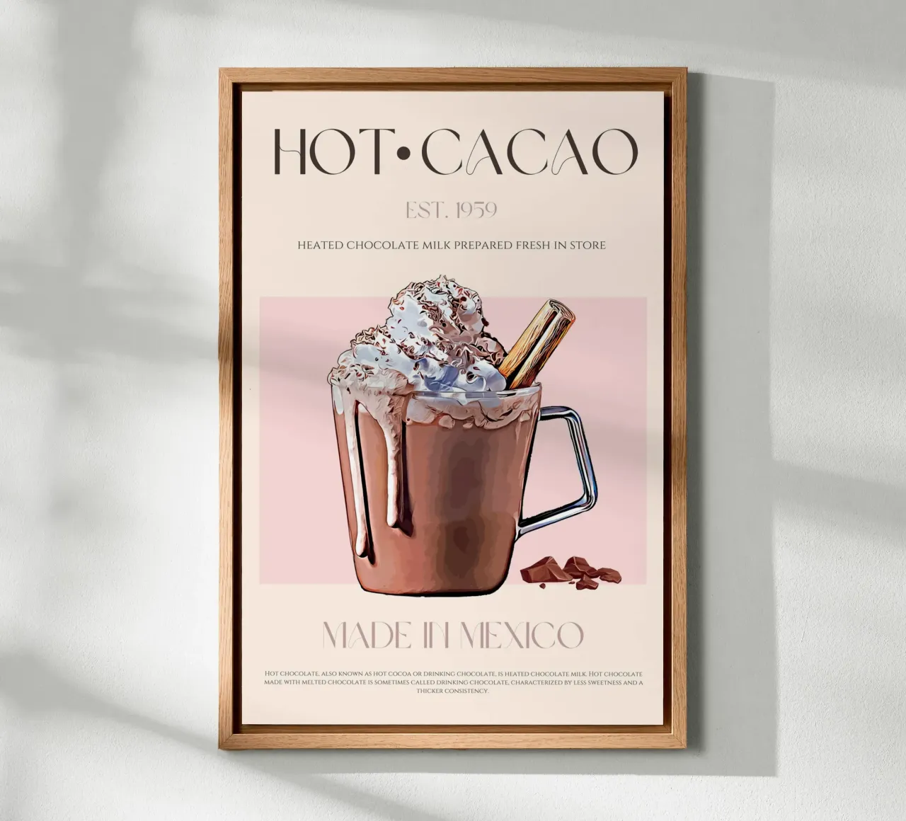 Hot Cacao Print canvas by KOKRPrints