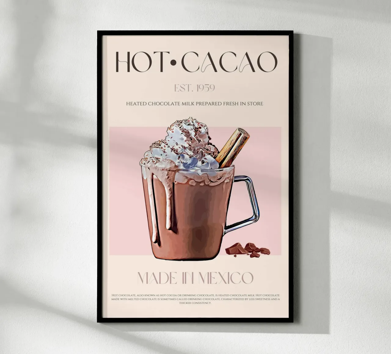 Heißer Kakao Druck Poster mit Aluminium Rahmen von KOKRPrints