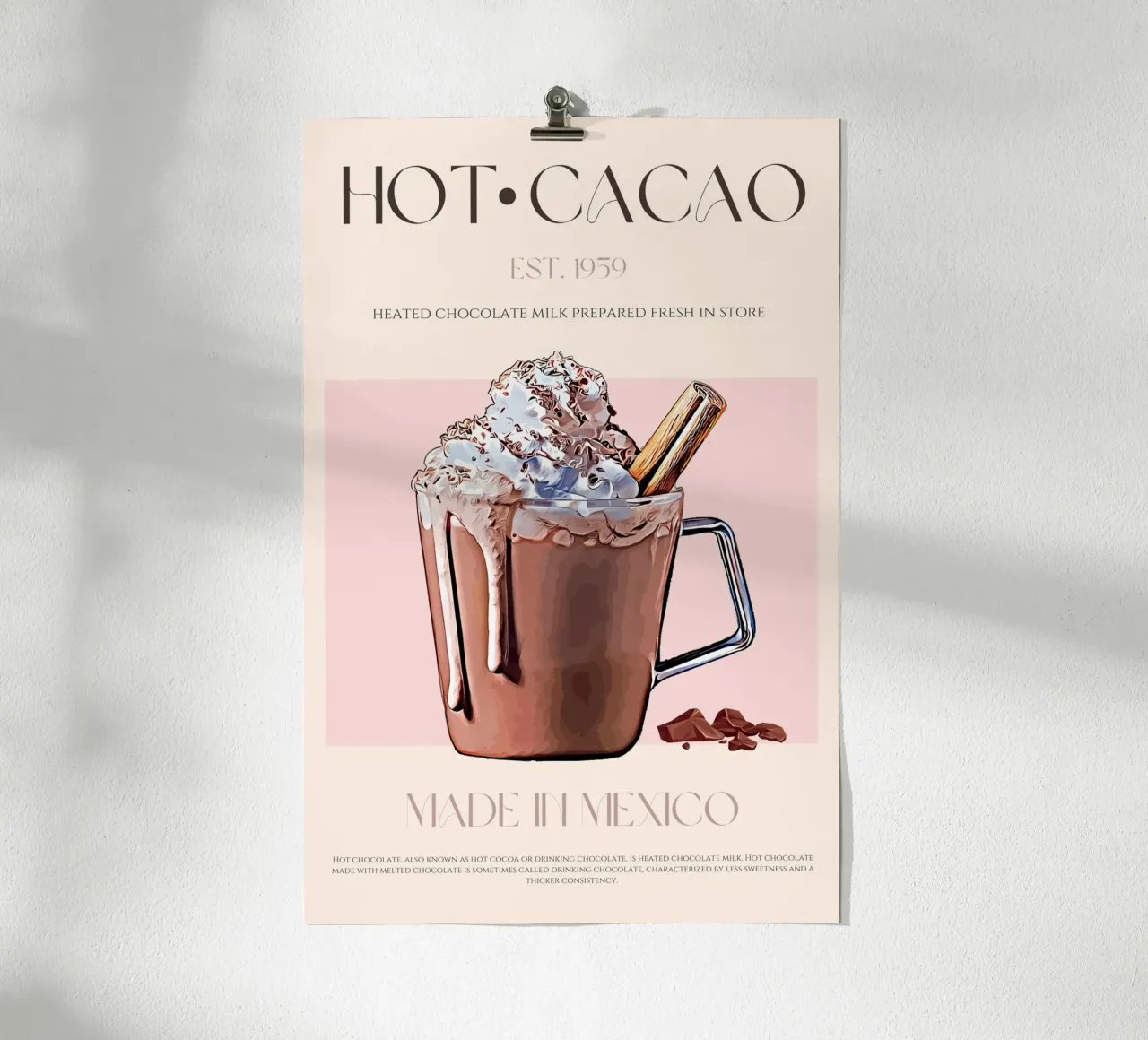 Heißer Kakao Druck Poster mit Aluminium Rahmen von KOKRPrints