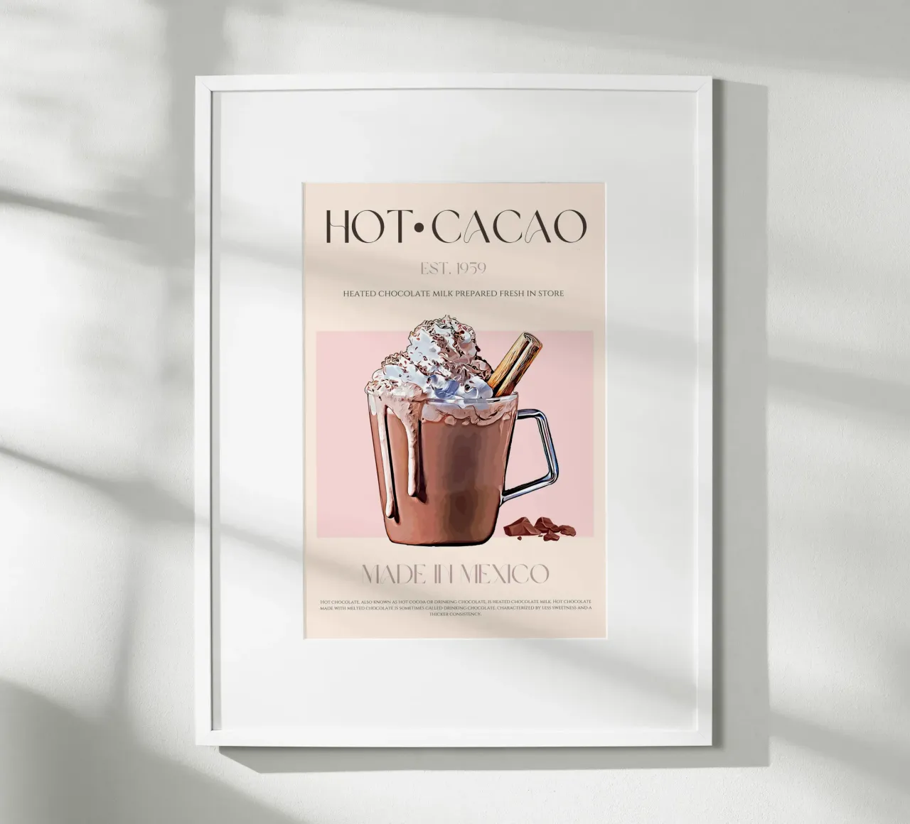 Heißer Kakao Druck Poster mit Aluminium Rahmen von KOKRPrints