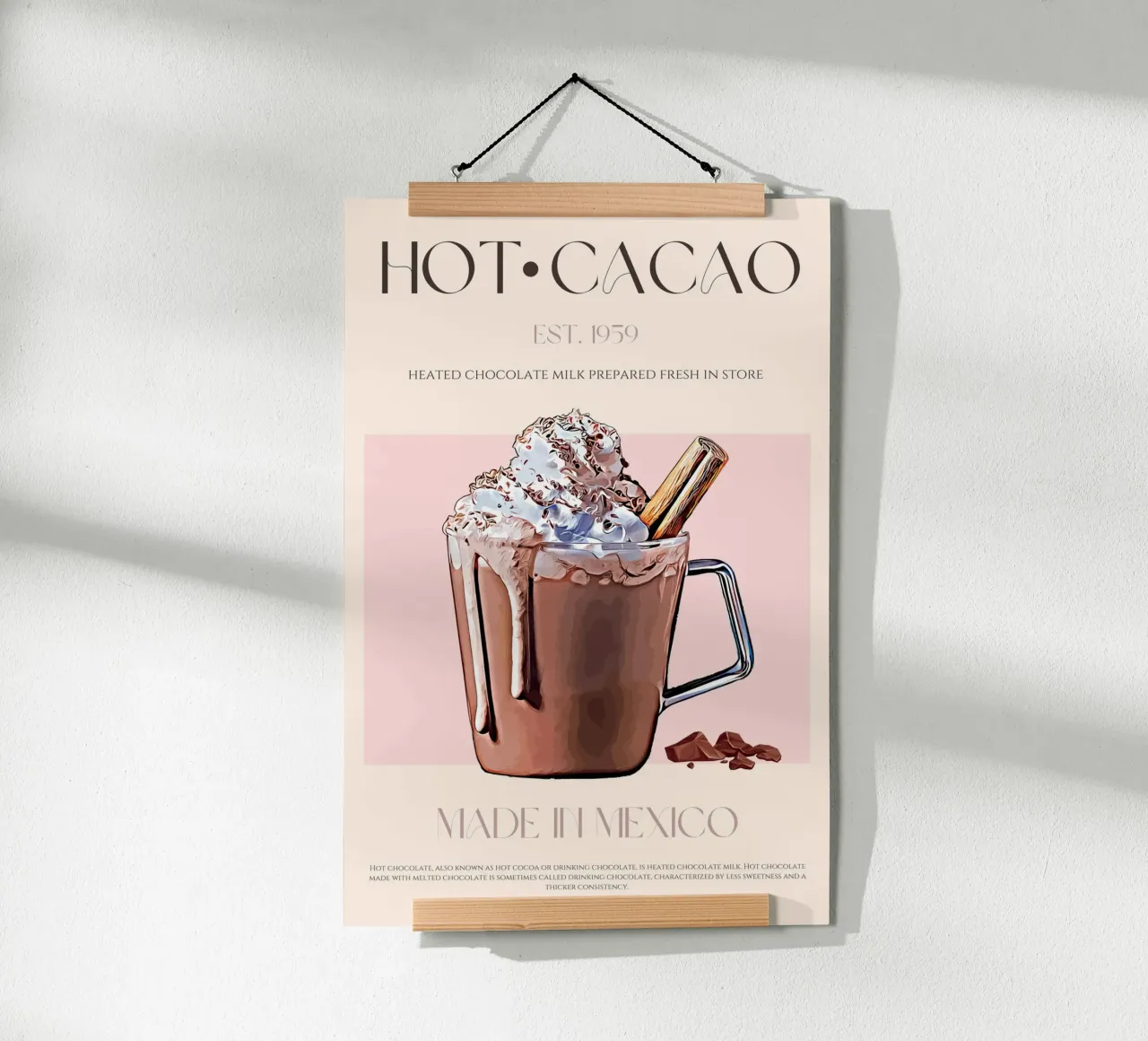 Heißer Kakao Druck Poster mit Aluminium Rahmen von KOKRPrints
