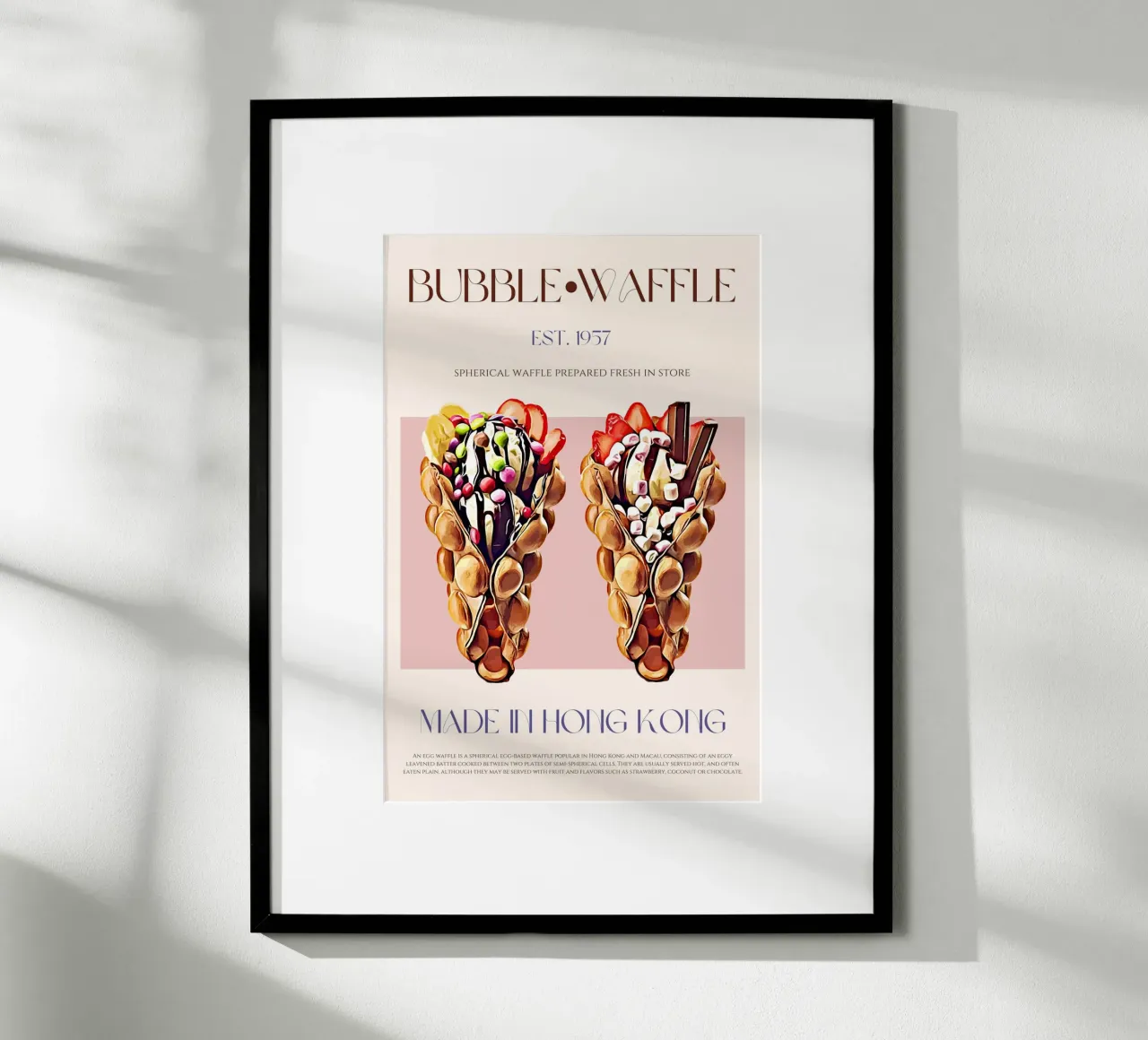 Bubble Waffle Print poster by KOKRPrints