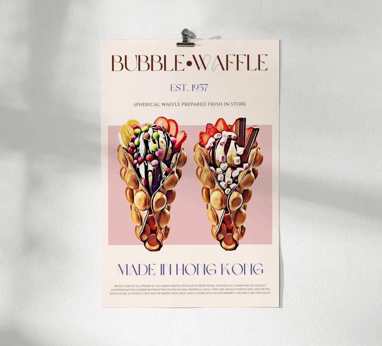 Bubble Waffle Print poster by KOKRPrints