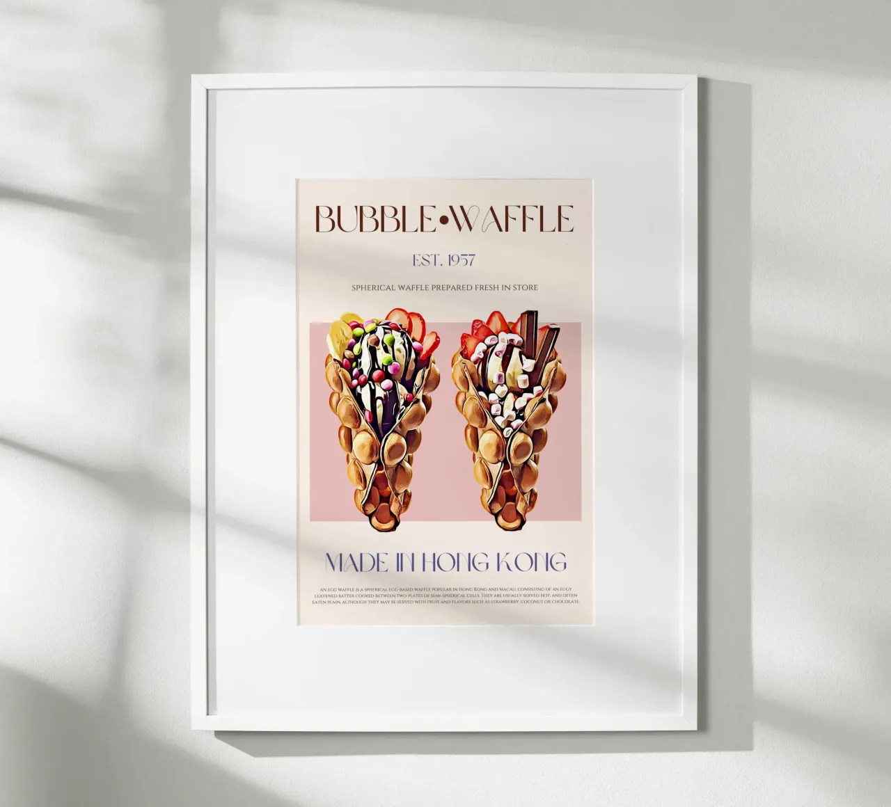 Bubble Waffle Print poster by KOKRPrints