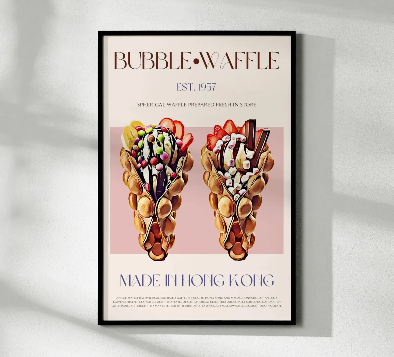 Bubble Waffle Print poster by KOKRPrints