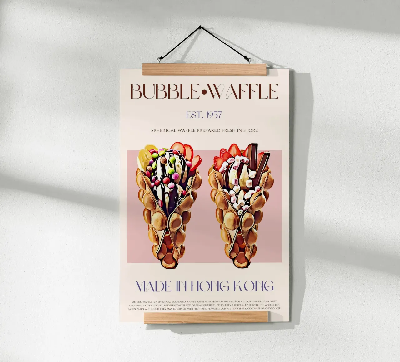 Bubble Waffle Print poster by KOKRPrints