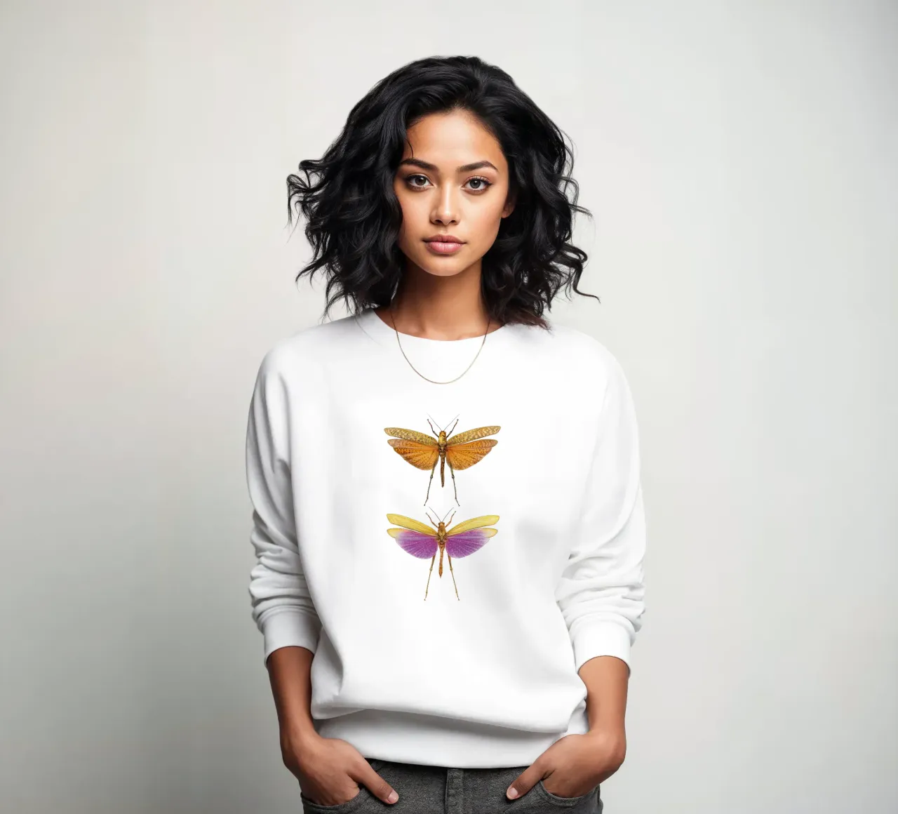 Armonia colorata: Due grilli felpa da Curious Collections by Marielle Leenders